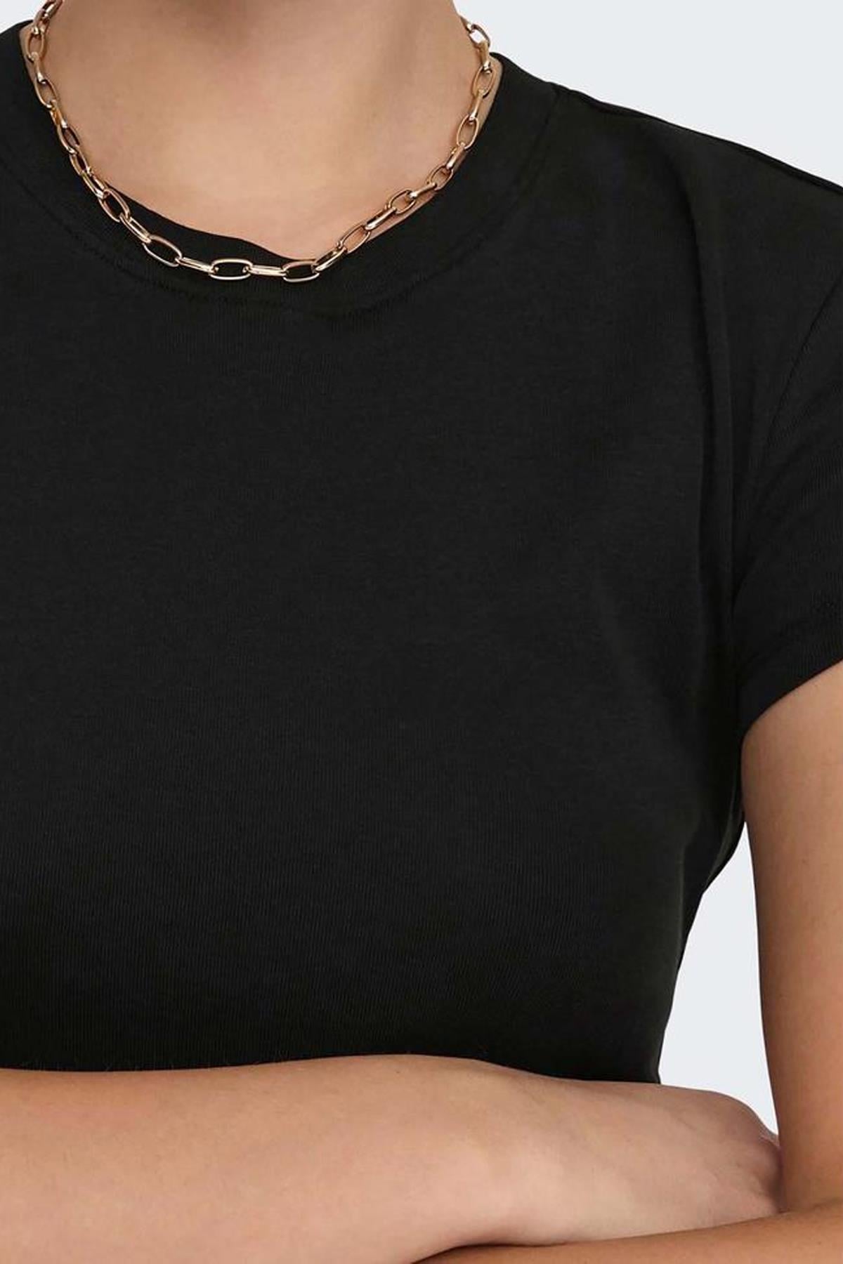 Only Elina Kadın Siyah Basic T-shirt - 15320229-B - Only - 15320229-B