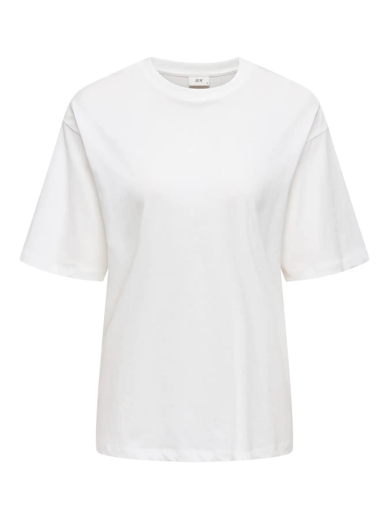 Only JDY Kadın Yuvarlak Yaka Beyaz T-Shirt - 15366305 - Only - 15366305