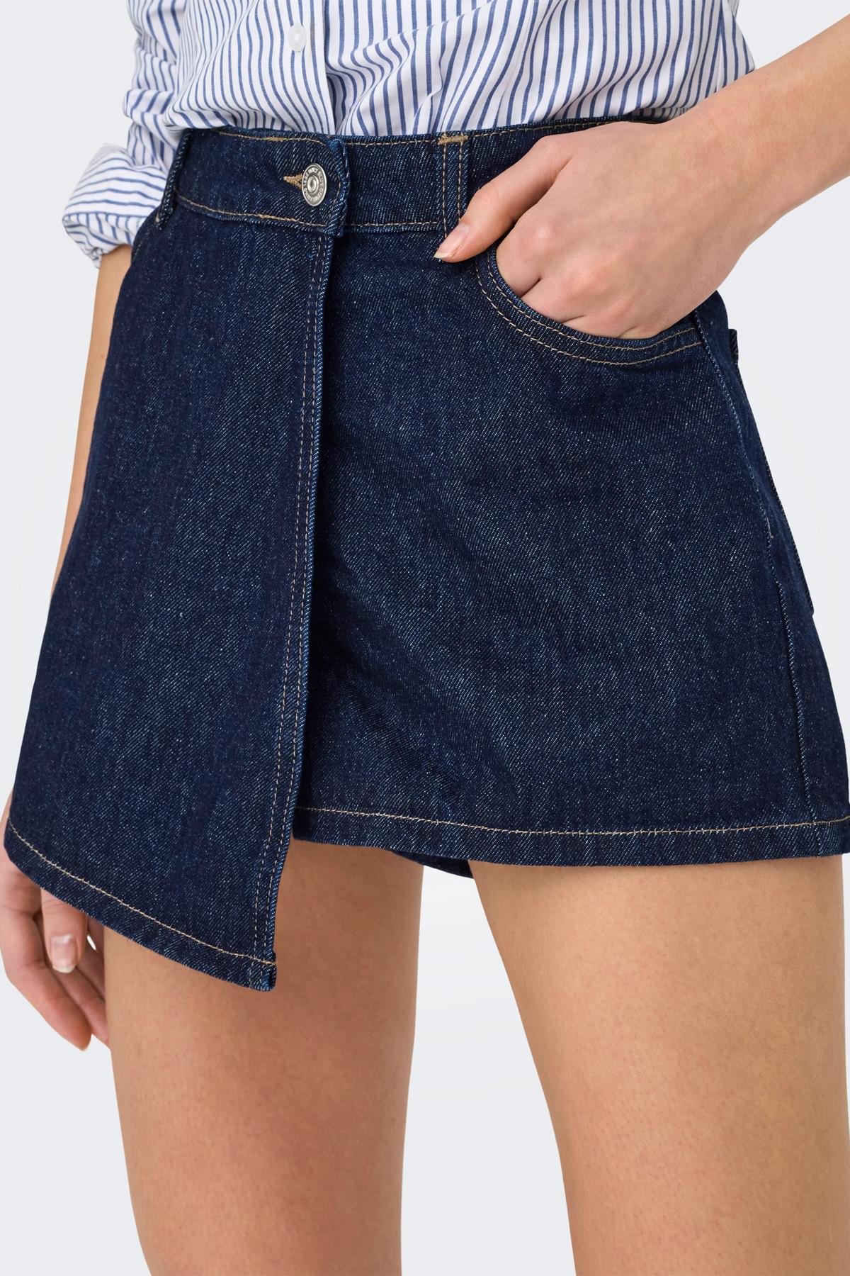 Only Kadın 100% Pamuk Regular Fit Şort Etek - 15357947 - Only - 15357947