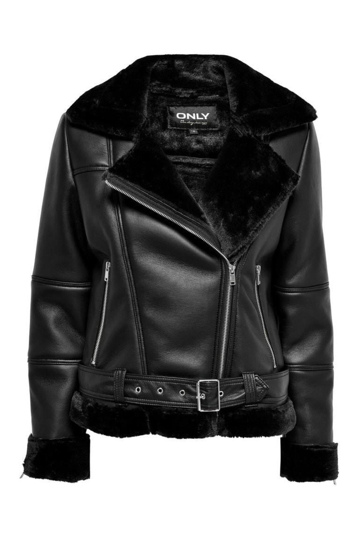Only Kadın Agneta Faux Kadın Deri Ceket Mont - 15260002 - Only - 15260002-Black