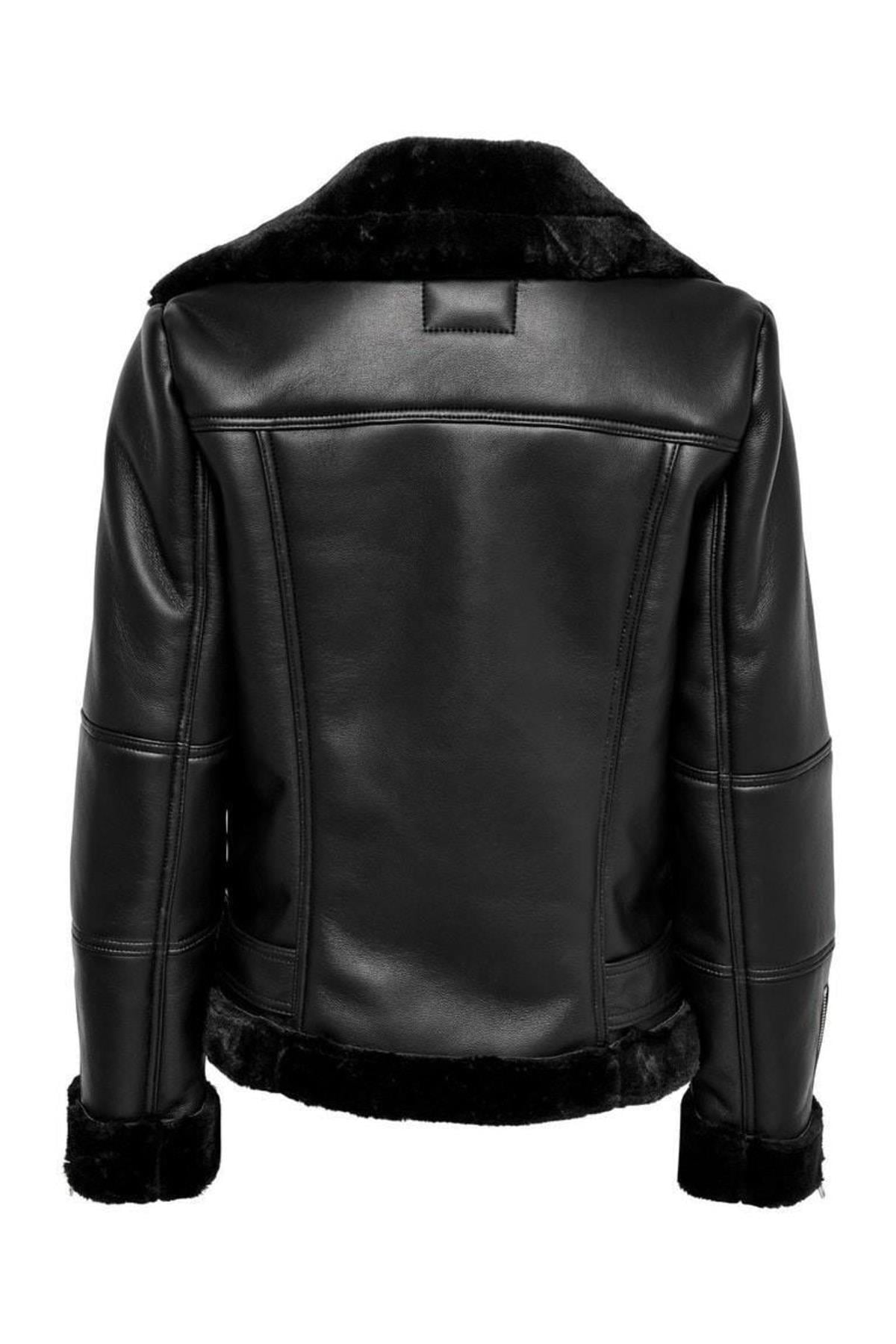 Only Kadın Agneta Faux Kadın Deri Ceket Mont - 15260002 - Only - 15260002-Black