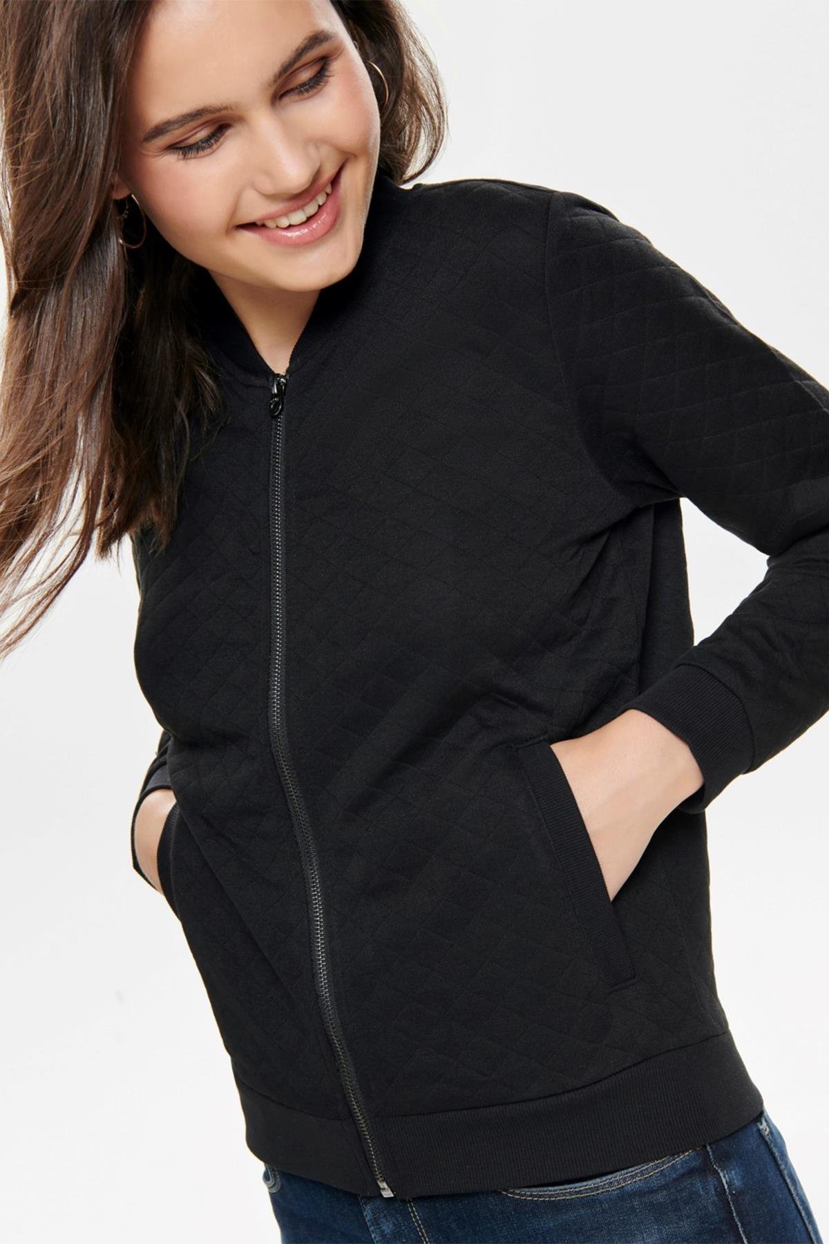 Only Kadın Baharlık Fermuarlı Hırka Sweatshirt - 15131550 - Only - 15131550