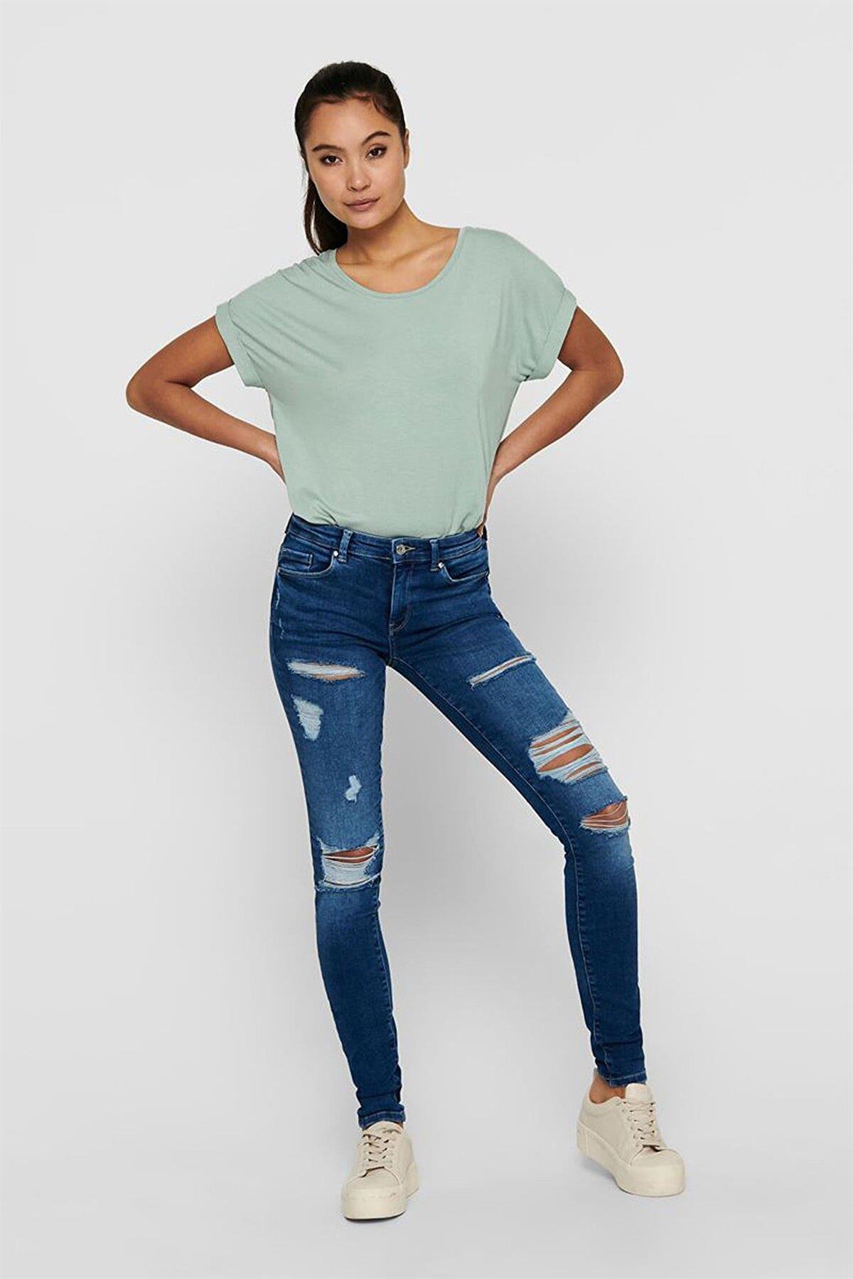 Only Kadın Basic Bisiklet Yaka T-Shirt 15106662 - Only - 15106662