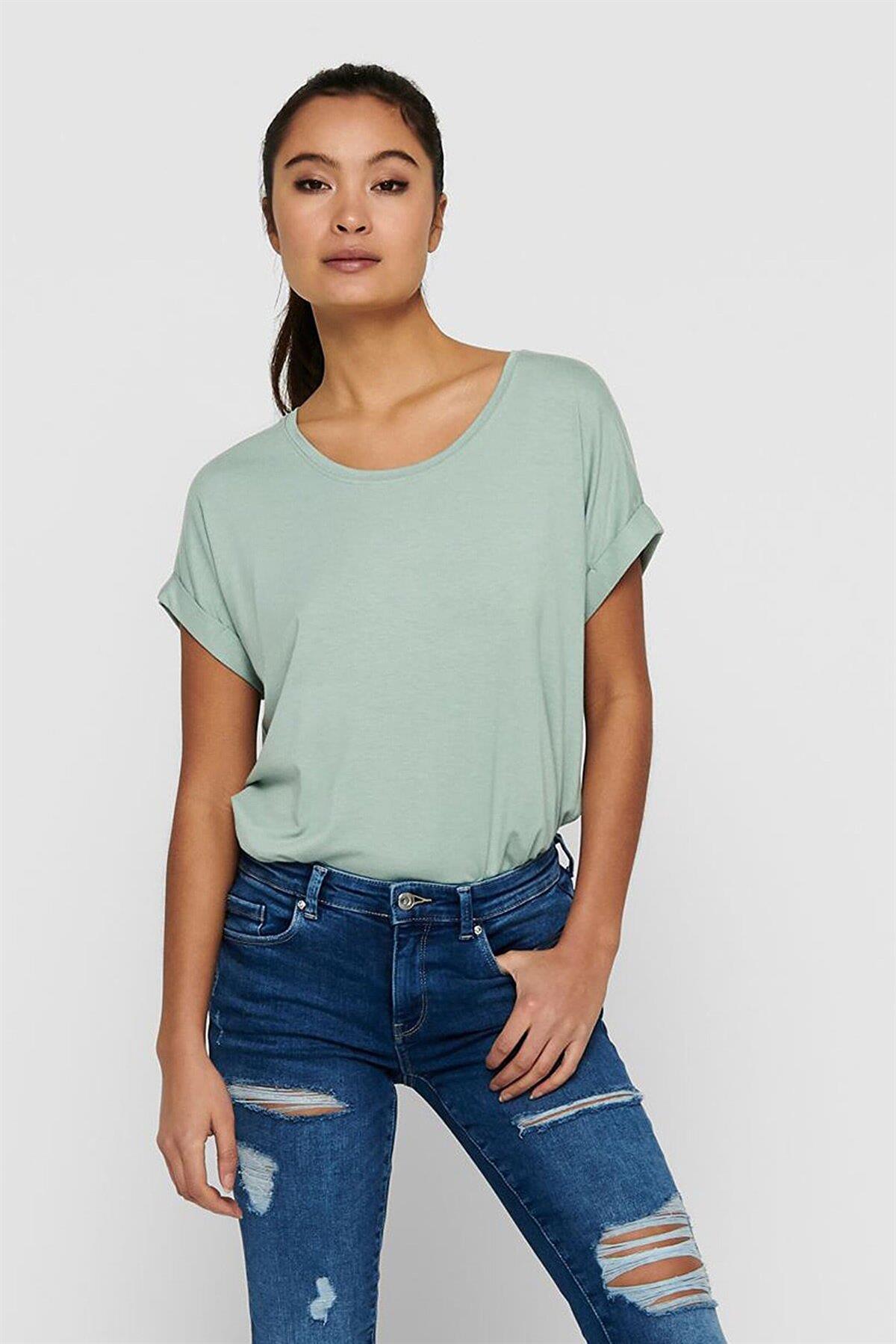 Only Kadın Basic Bisiklet Yaka T-Shirt 15106662 - Only - 15106662