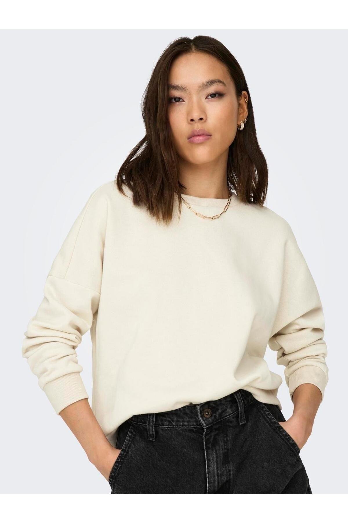 Only Kadın Basic Düz Onlfave O-neck Sweatshirt - 15321400 - Only - 1-15321400