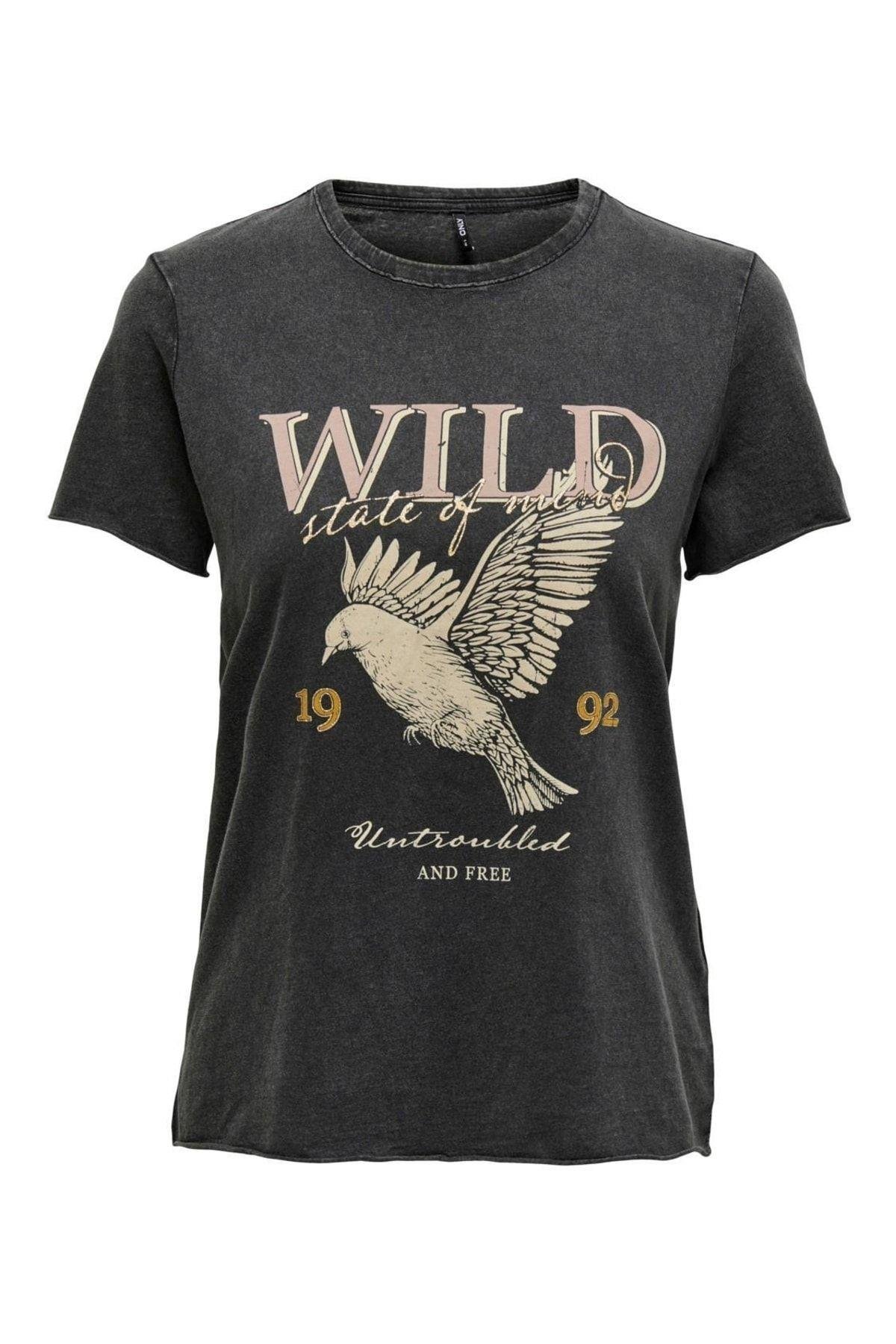 Only Kadın Baskılı Pink Rock T-shirt ONLLUCY - 15215721 - Only - 15215721