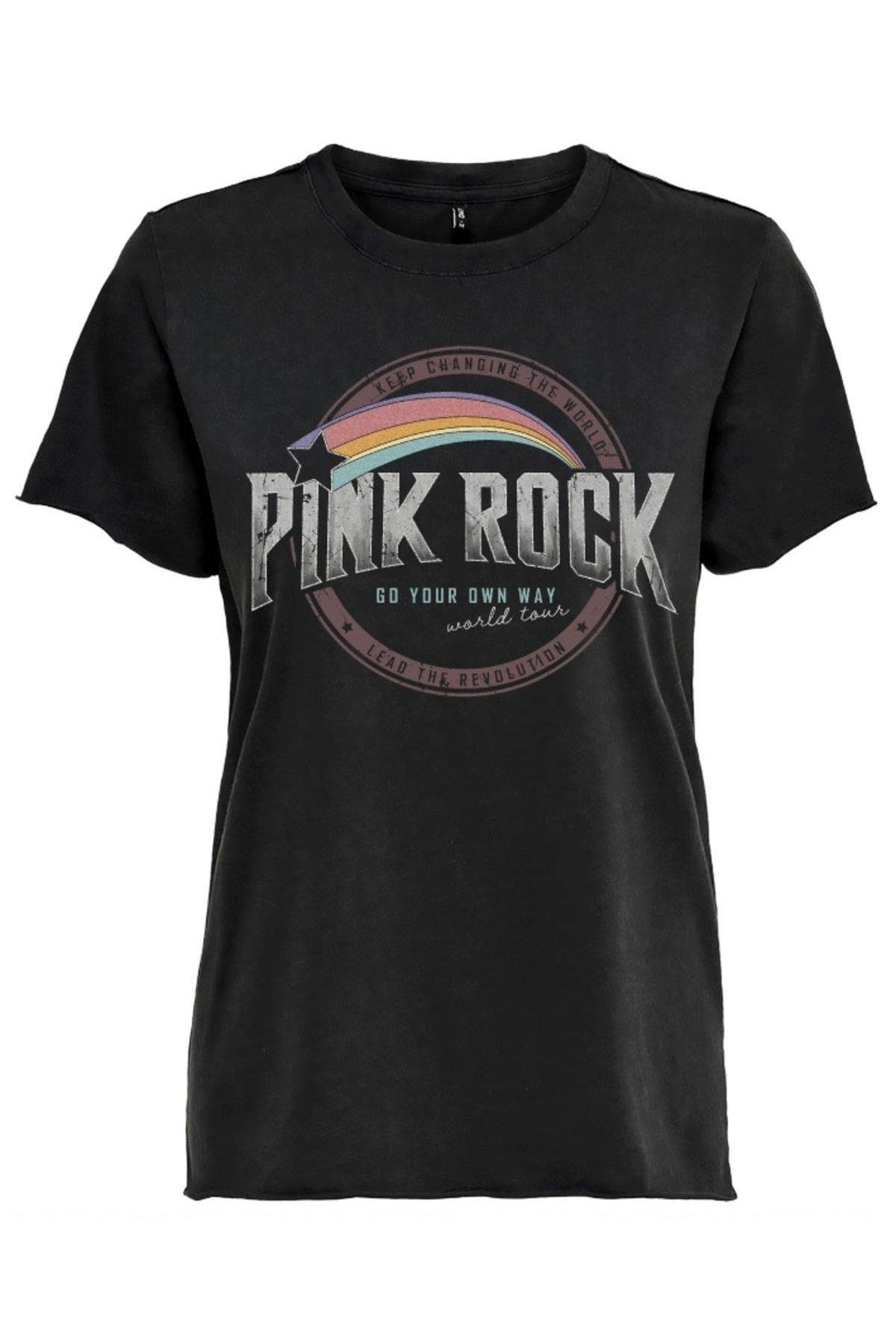 Only Kadın Baskılı Pink Rock T-shirt ONLLUCY - 15215721 - Only - 15215721