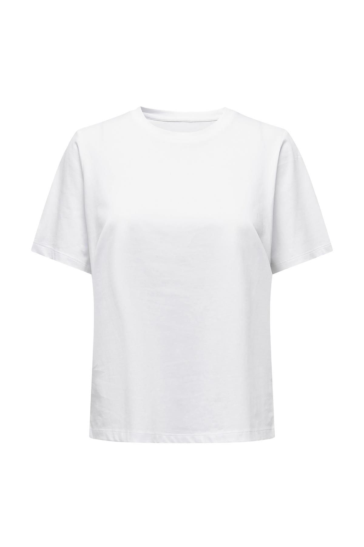 Only Kadın Bisiklet Yaka Beyaz T-Shirt - 15270390 - Only - TYC00734834774