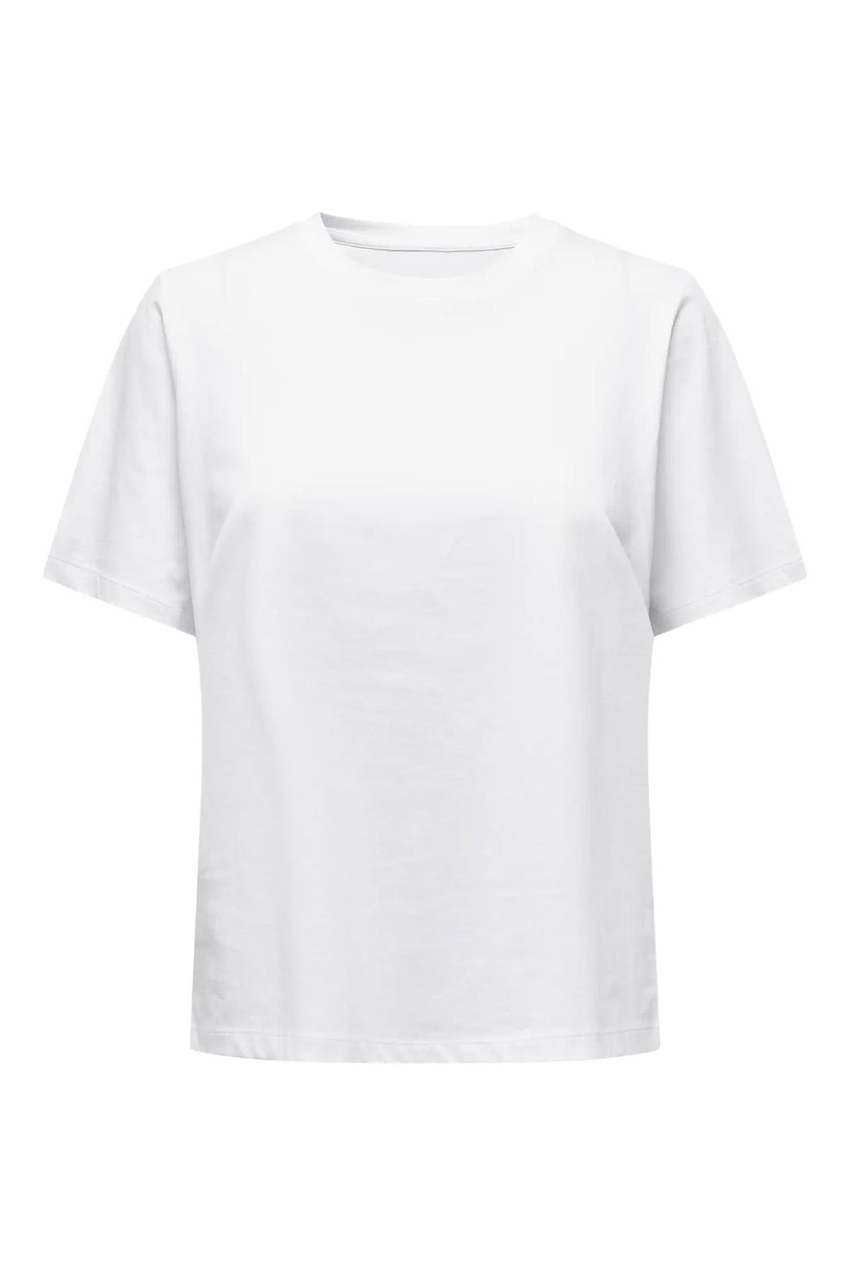 Only Kadın Bisiklet Yaka Beyaz T-Shirt - 15270390 - Only - TYC00734834774