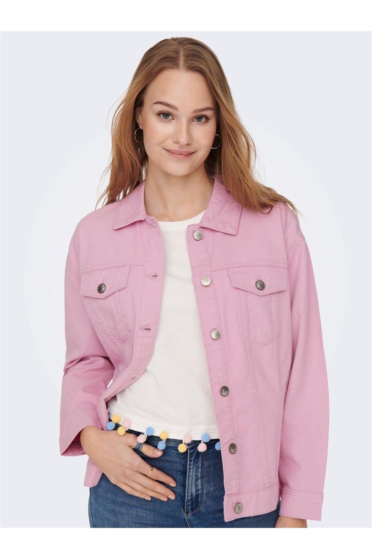 Only Kadın Denim Pembe Kot Ceket Oversıze Jacket-15279677 - Only - 23YBONLYCKT0006