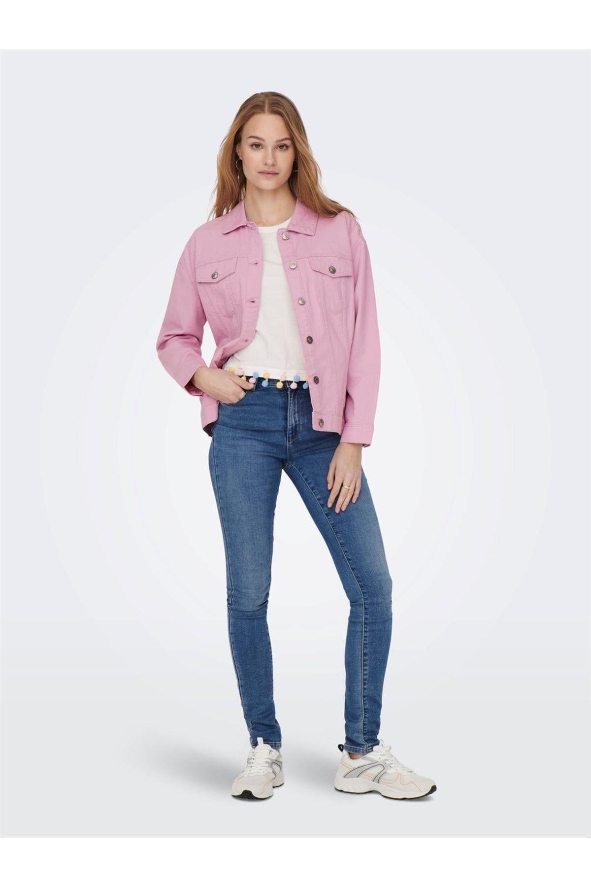 Only Kadın Denim Pembe Kot Ceket Oversıze Jacket-15279677 - Only - 23YBONLYCKT0006