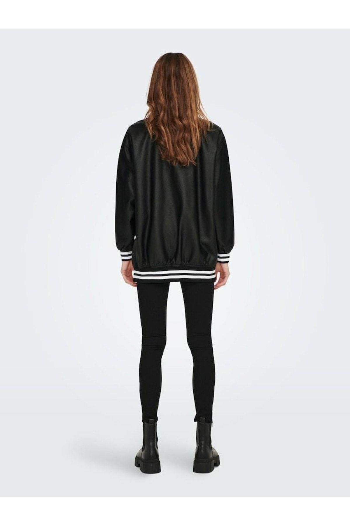 Only kadın Deri Ceket Kolej Ceketi Faux Leather Bomber Jacket -15277722 - Only - 15277722