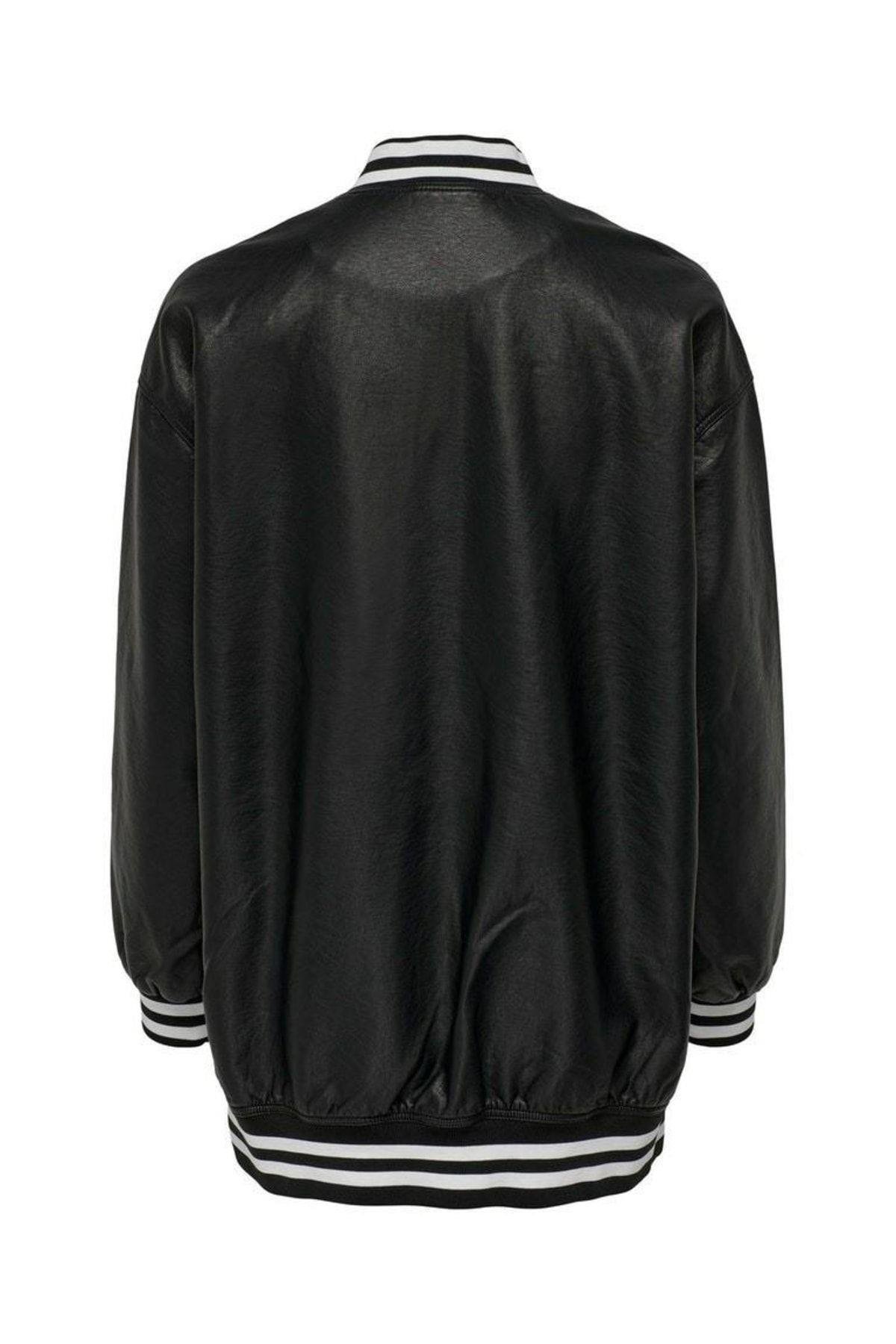 Only kadın Deri Ceket Kolej Ceketi Faux Leather Bomber Jacket -15277722 - Only - 15277722