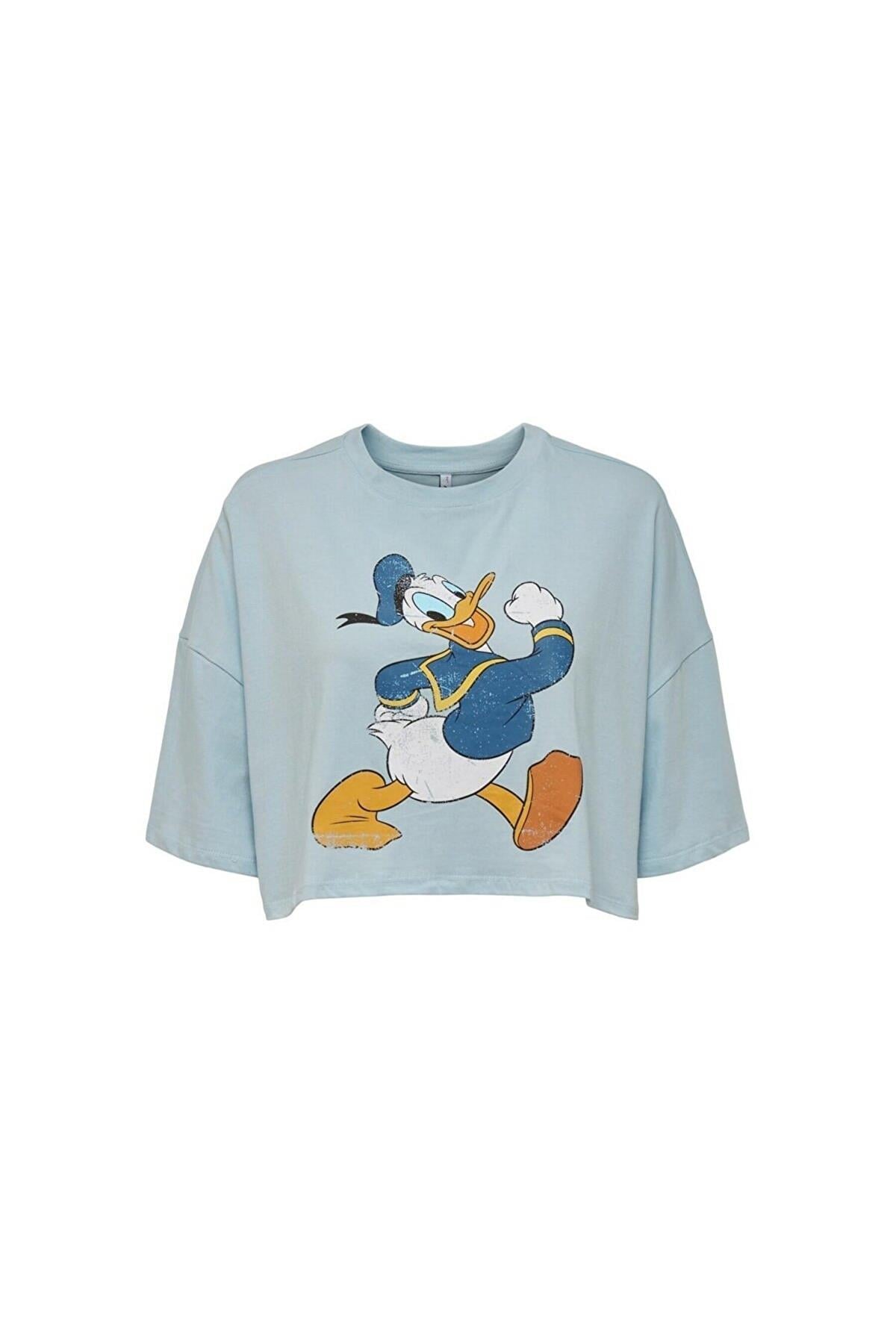 Only Kadın Duffy Dasiy Duck Crop Geniş T-shirt - 15262415 - Only - 15262415