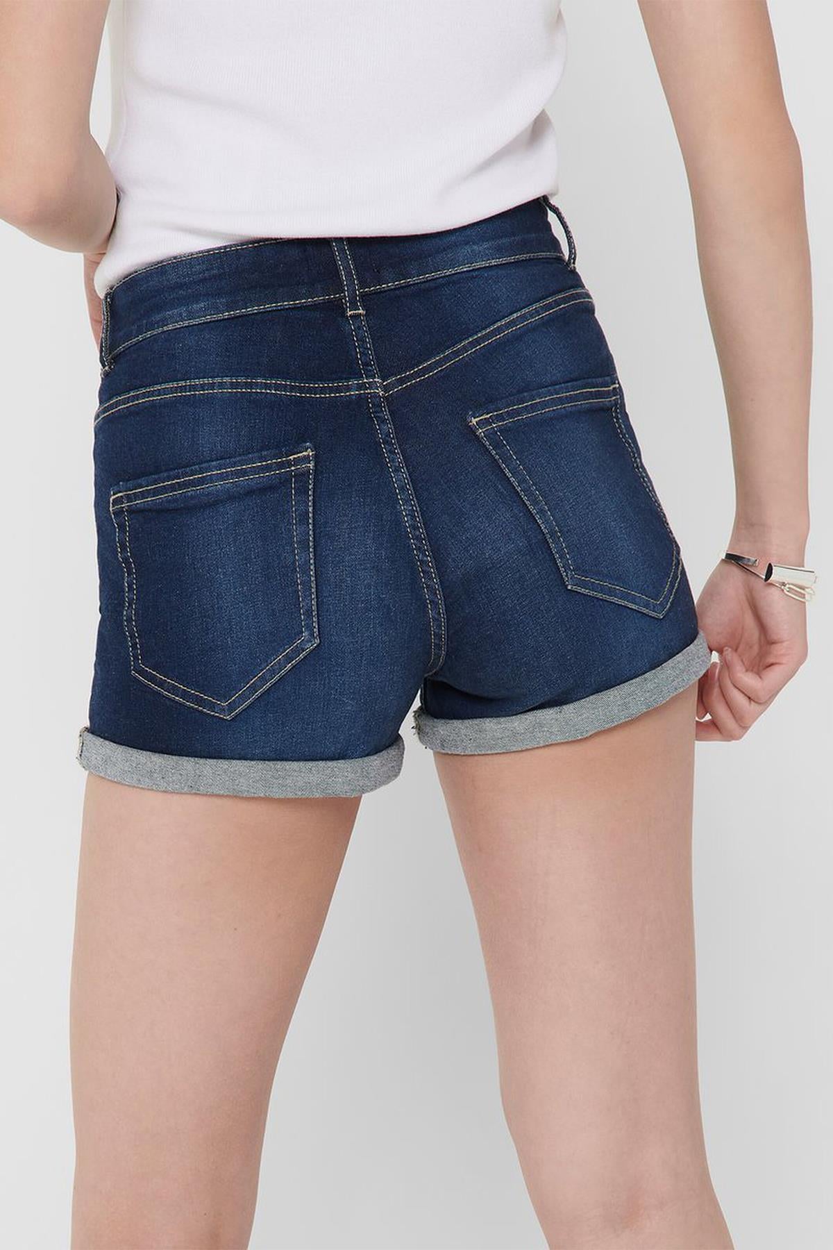Only Kadın Düğmeli Denim Mavi Kot Şort - 15193715 - Only - 15193715