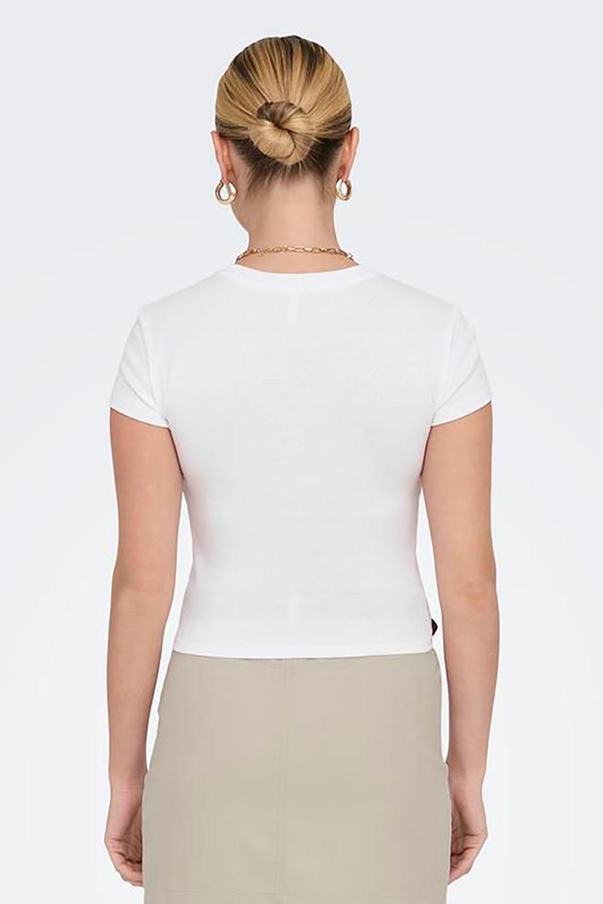 Only Kadın Elina Kadın Beyaz Basic T-shirt - 15320229-W - Only - 15320229-W