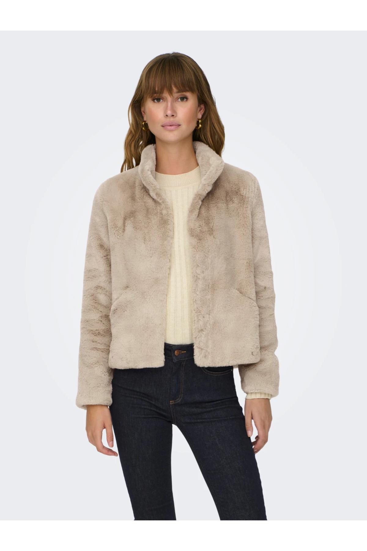 Only Kadın Faux Jacket Peluş Mont - 15295423 - Only - 15295423