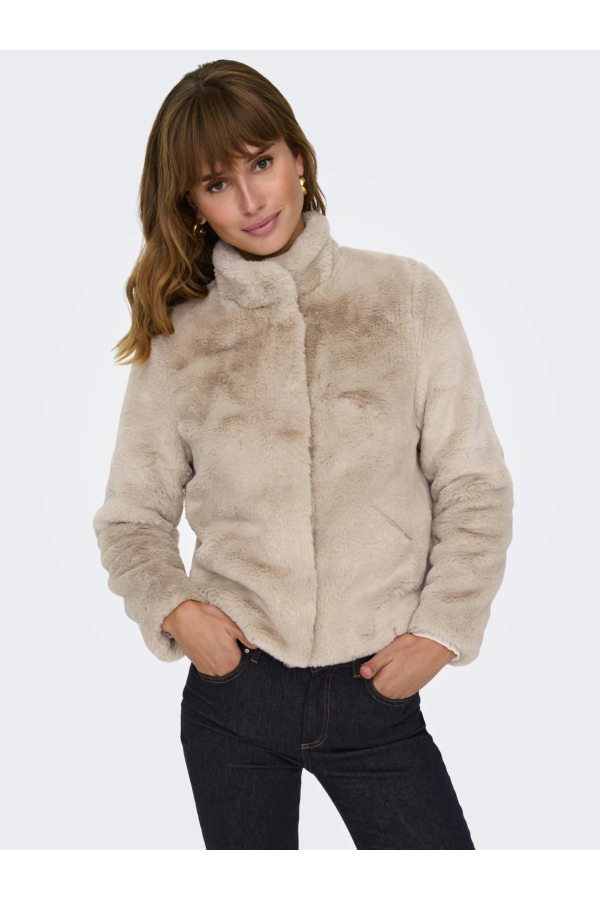 Only Kadın Faux Jacket Peluş Mont - 15295423 - Only - 15295423