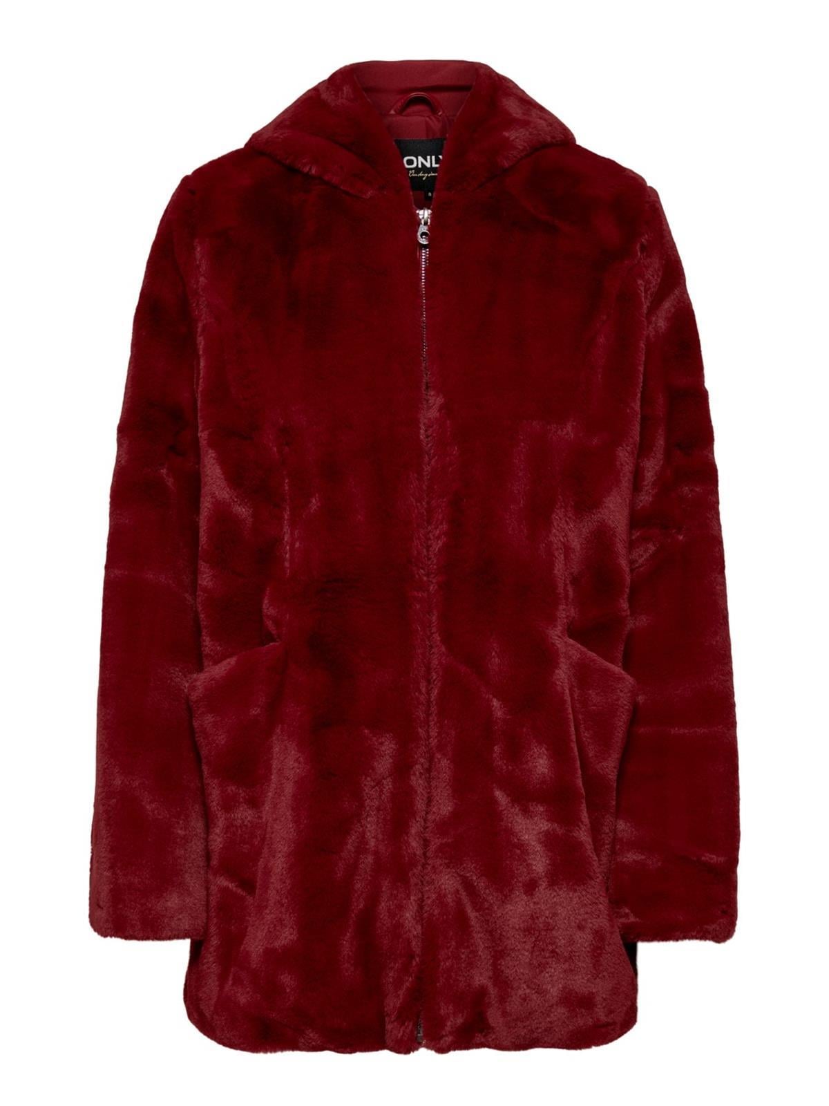 Only Kadın Fermuarlı Kapüşonlu Uzun Peluş Kürk 15205622 ONLMALOU - Only - 152005622