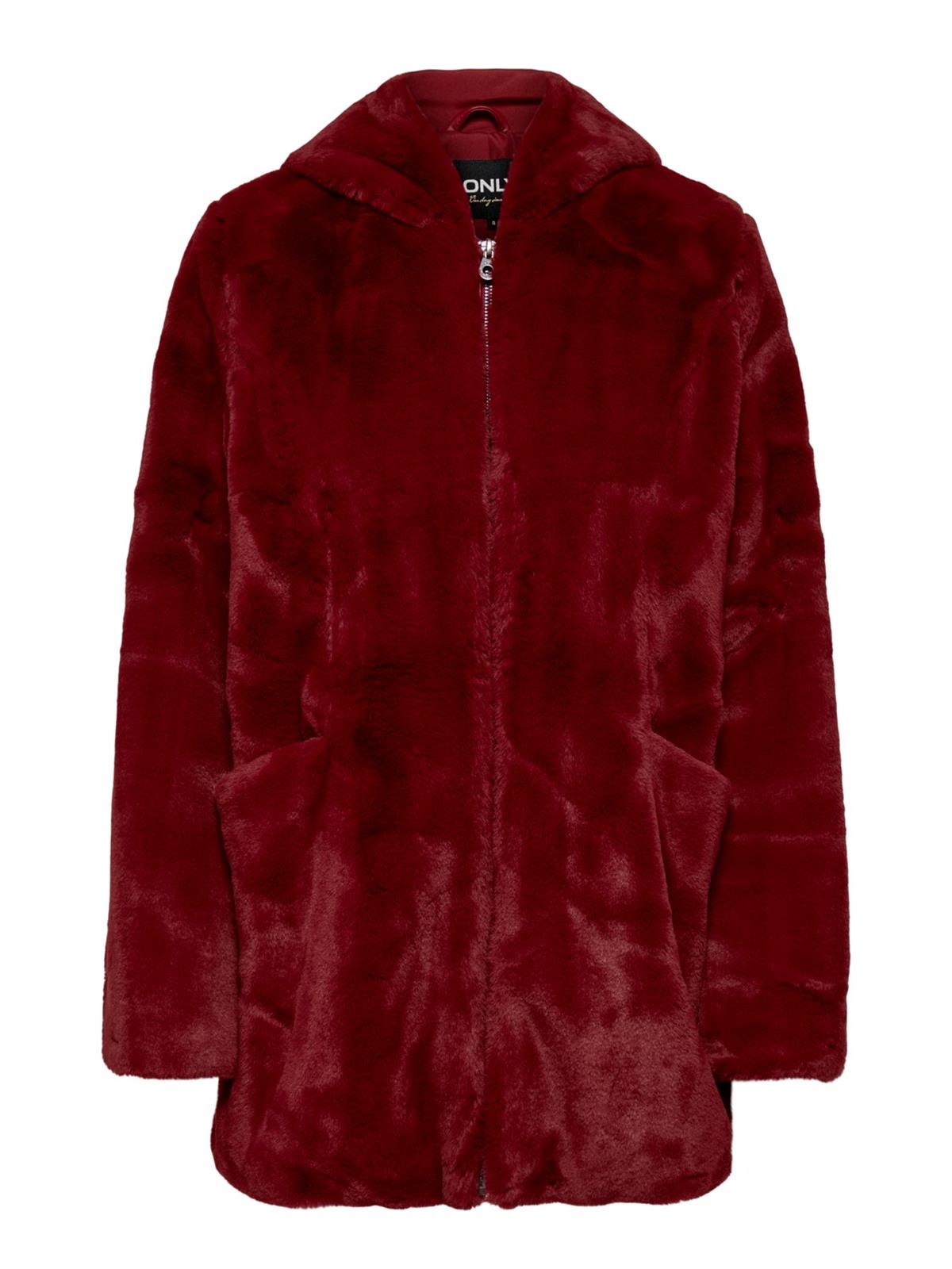 Only Kadın Fermuarlı Kapüşonlu Uzun Peluş Kürk 15205622 ONLMALOU - Only - 152005622