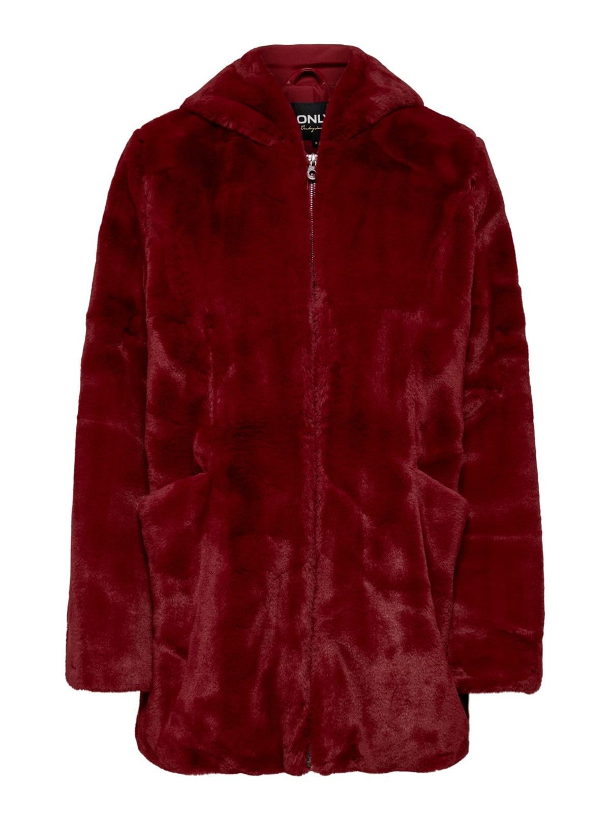 Only Kadın Fermuarlı Kapüşonlu Uzun Peluş Kürk 15205622 ONLMALOU - Only - 152005622
