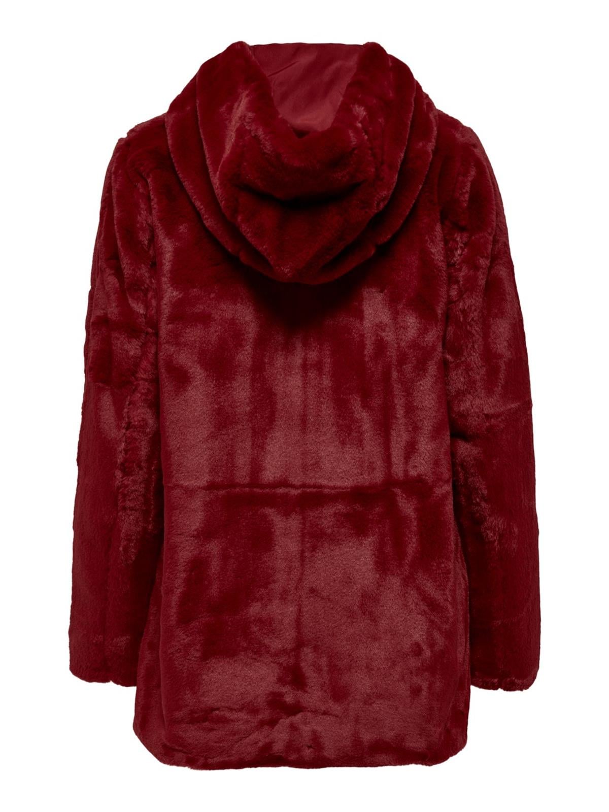 Only Kadın Fermuarlı Kapüşonlu Uzun Peluş Kürk 15205622 ONLMALOU - Only - 152005622