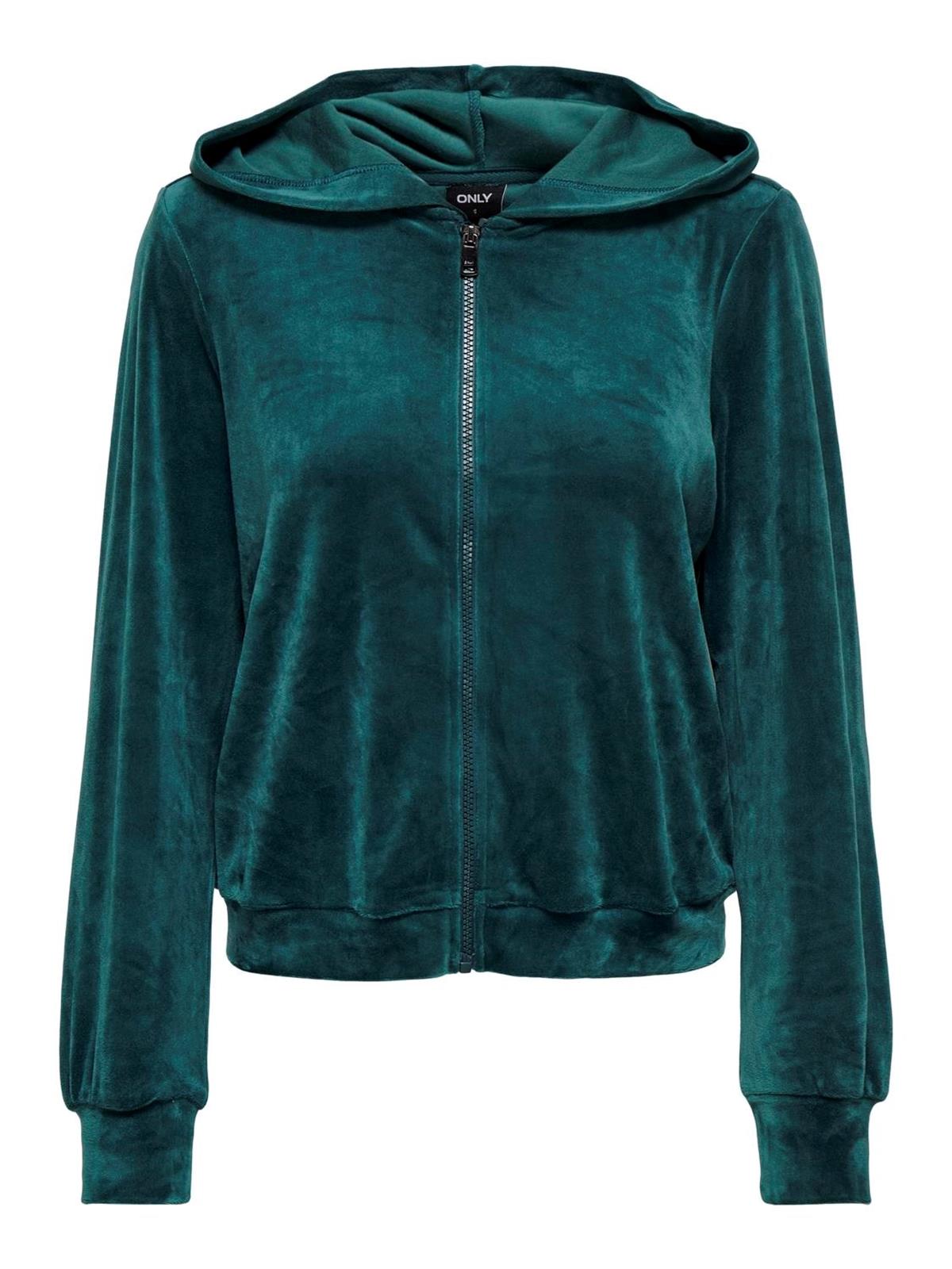 Only Kadın Kadife Kapüşonlu Sweatshirt - 15299670 - Only - 15299670