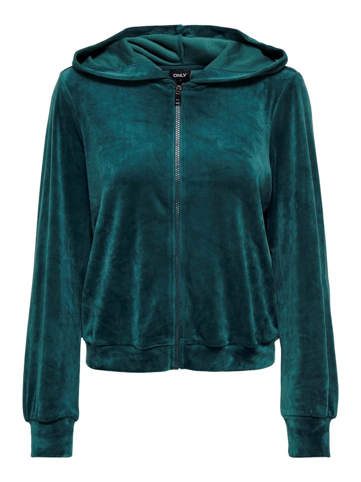 Only Kadın Kadife Kapüşonlu Sweatshirt - 15299670 - Only - 15299670