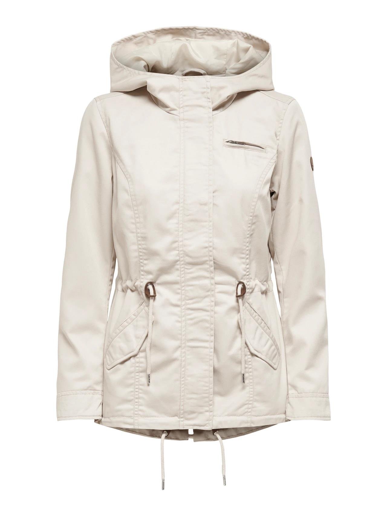 Only Kadın Kapüşonlu Canvas Parka Bej Ceket - 15319876 - Only - 15319876