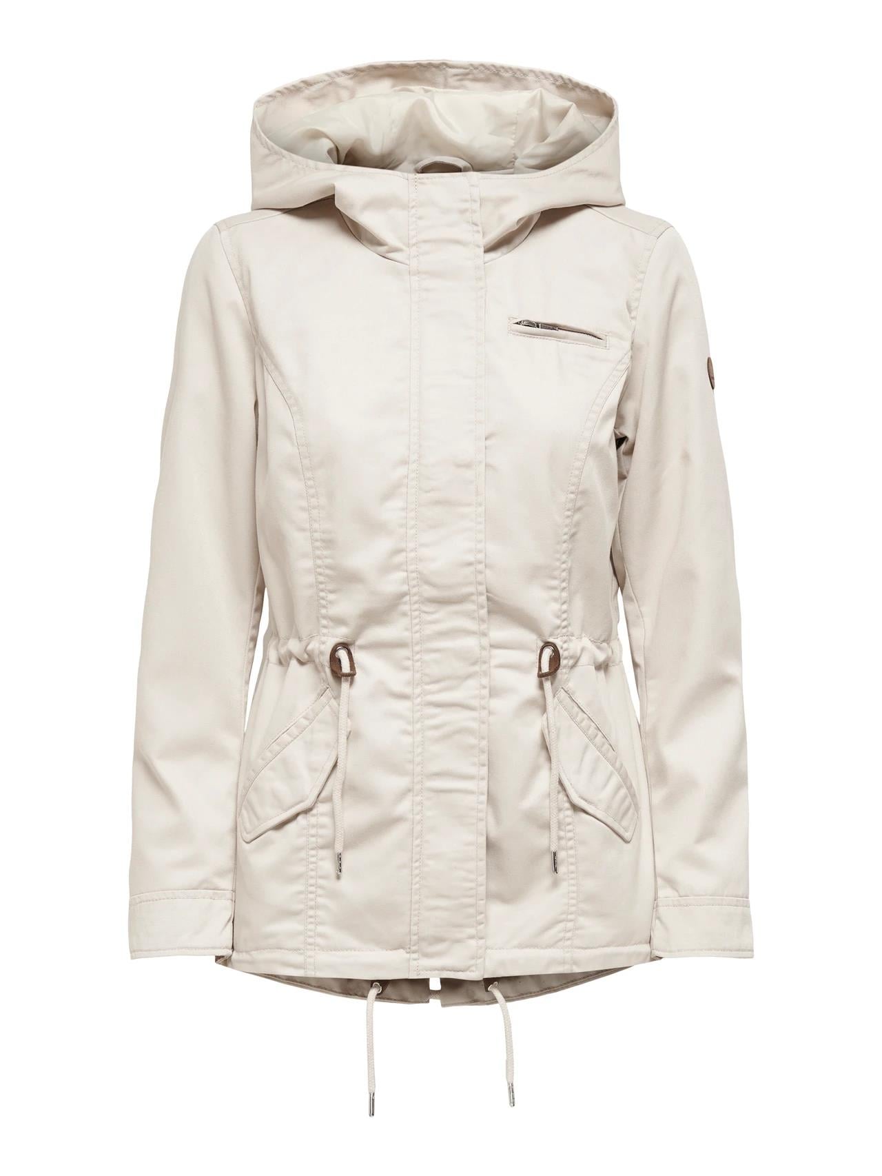 Only Kadın Kapüşonlu Canvas Parka Bej Ceket - 15319876 - Only - 15319876