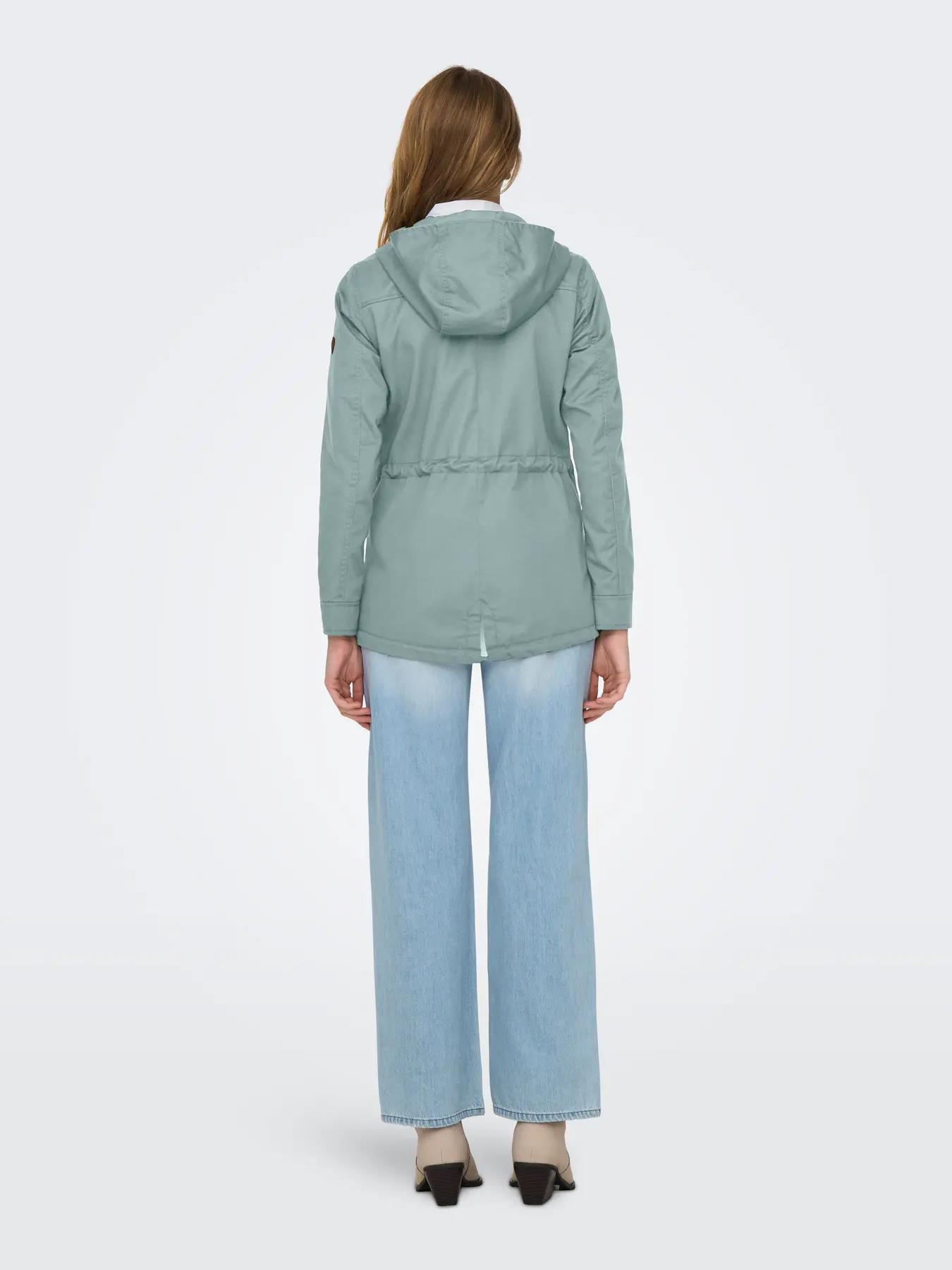 Only Kadın Kapüşonlu Canvas Parka Mavi Ceket - 15319876 - Only - 15319876-1