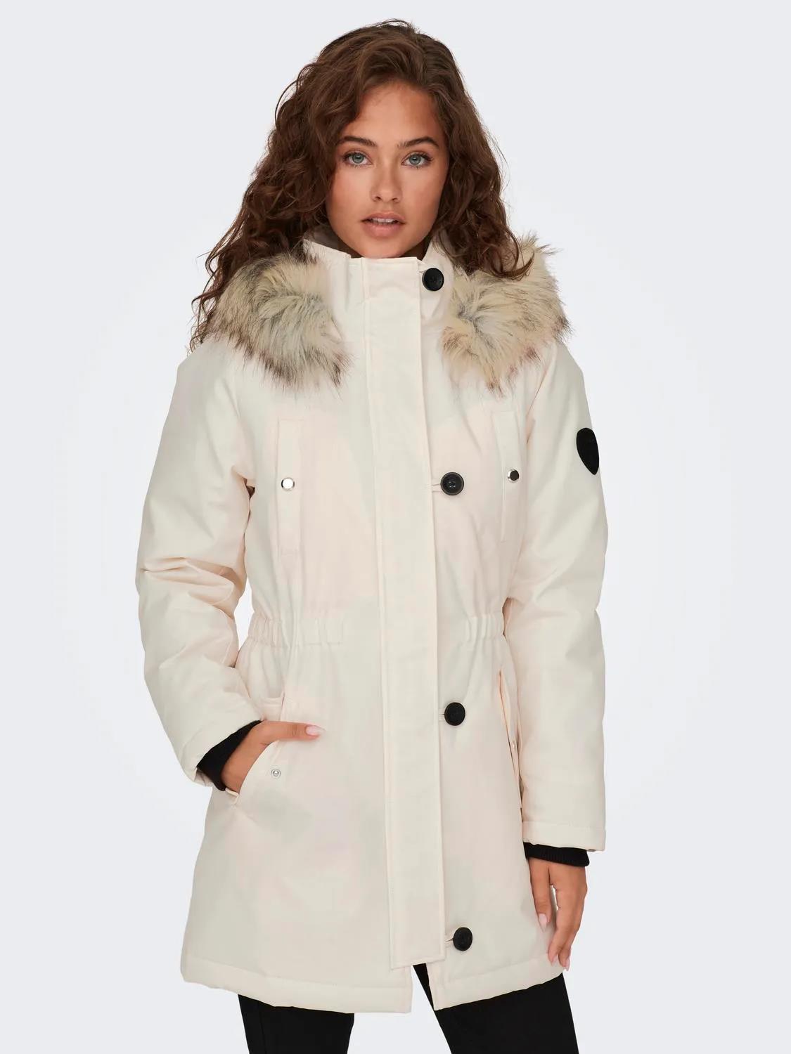 Only Kadın Kapüşonlu Ekru Parka Mont - 15304625 - Only - 15304625-Cloud