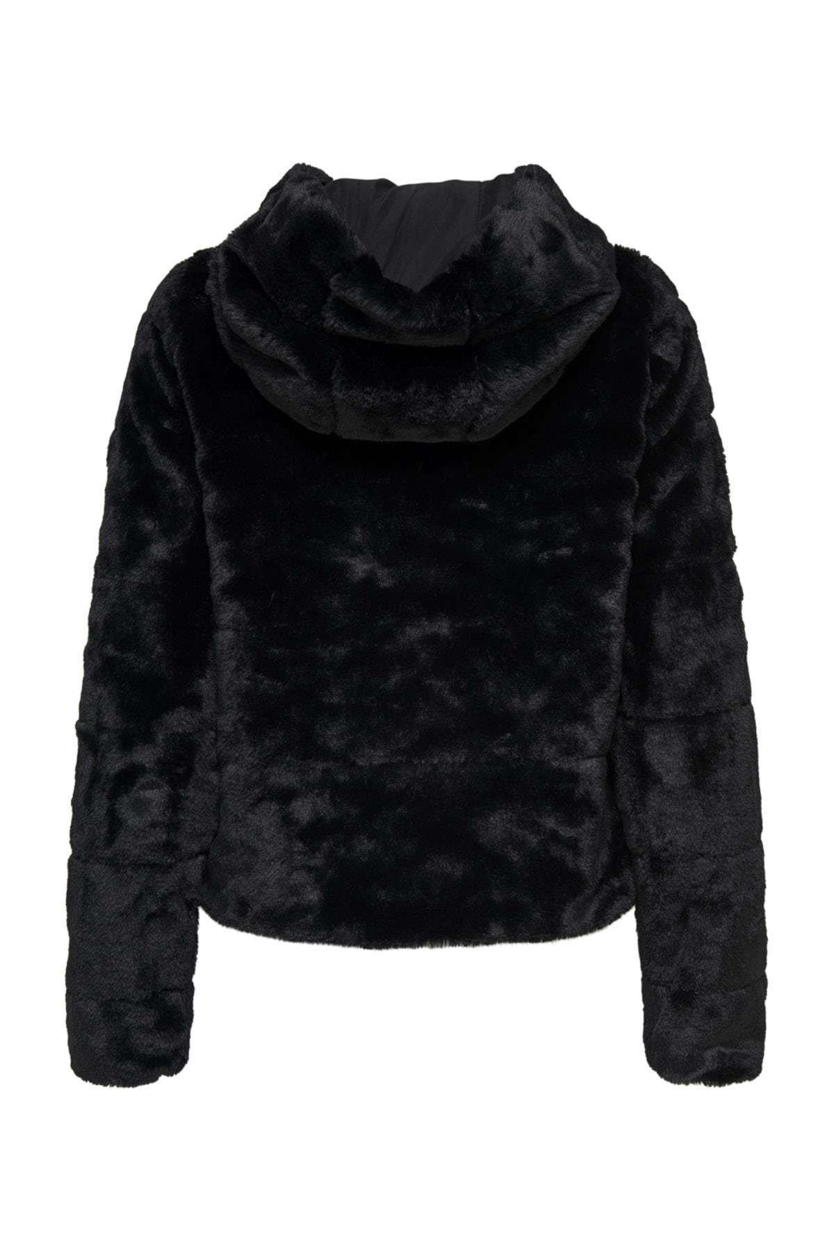 Only Kadın Kapüşonlu Suni Kürk Peluş Mont - 15156560 - Only - 15156560
