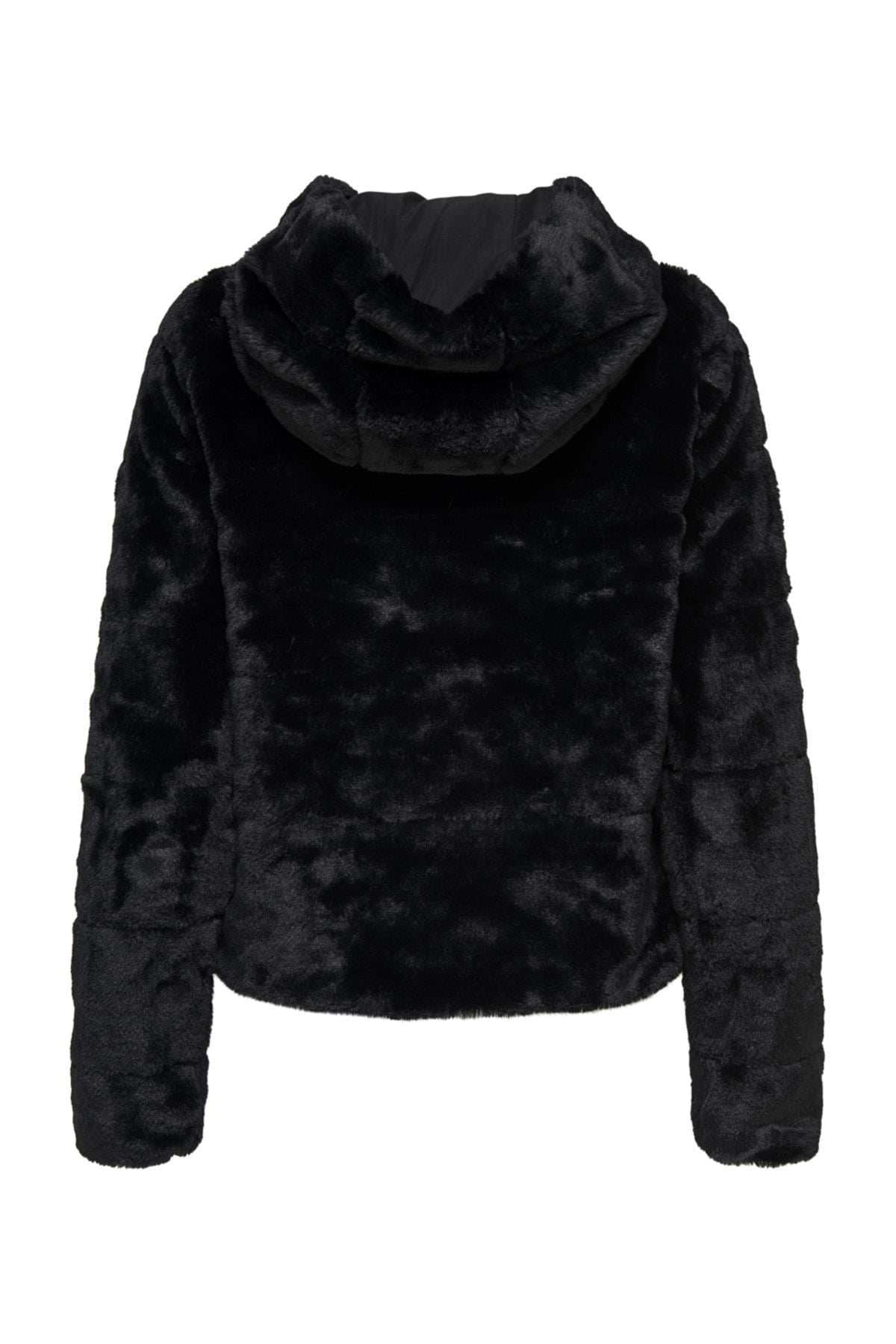 Only Kadın Kapüşonlu Suni Kürk Peluş Mont - 15156560 - Only - 15156560