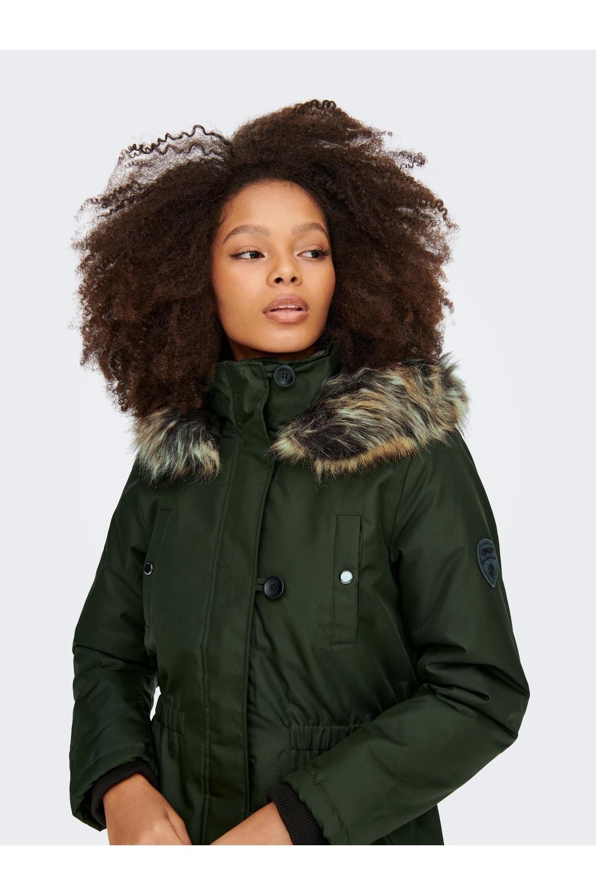 Only Kadın Kapüşonlu Uzun Mont Parka - 15213755 - Only - 15213755