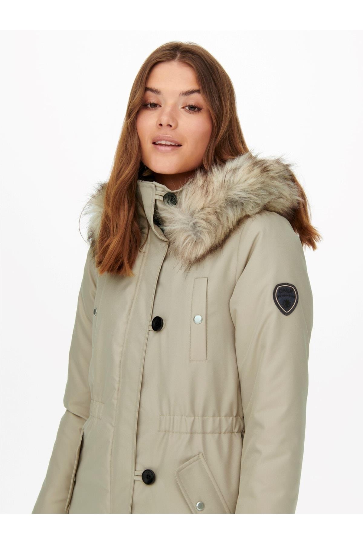 Only Kadın Kapüşonlu Uzun Mont Parka - 15213755 - Only - 15213755