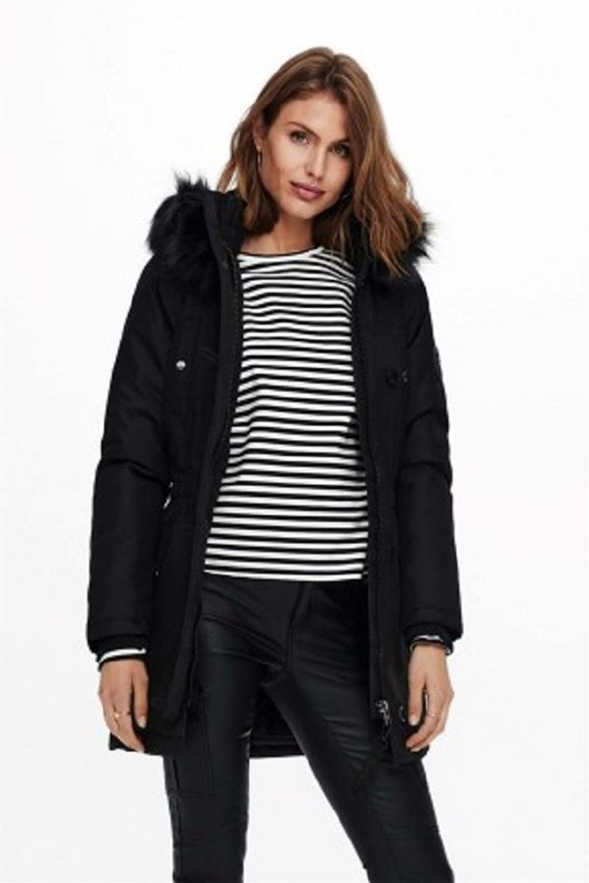 Only Kadın Kapüşonlu Uzun Mont Parka - 15213755 - Only - 15213755