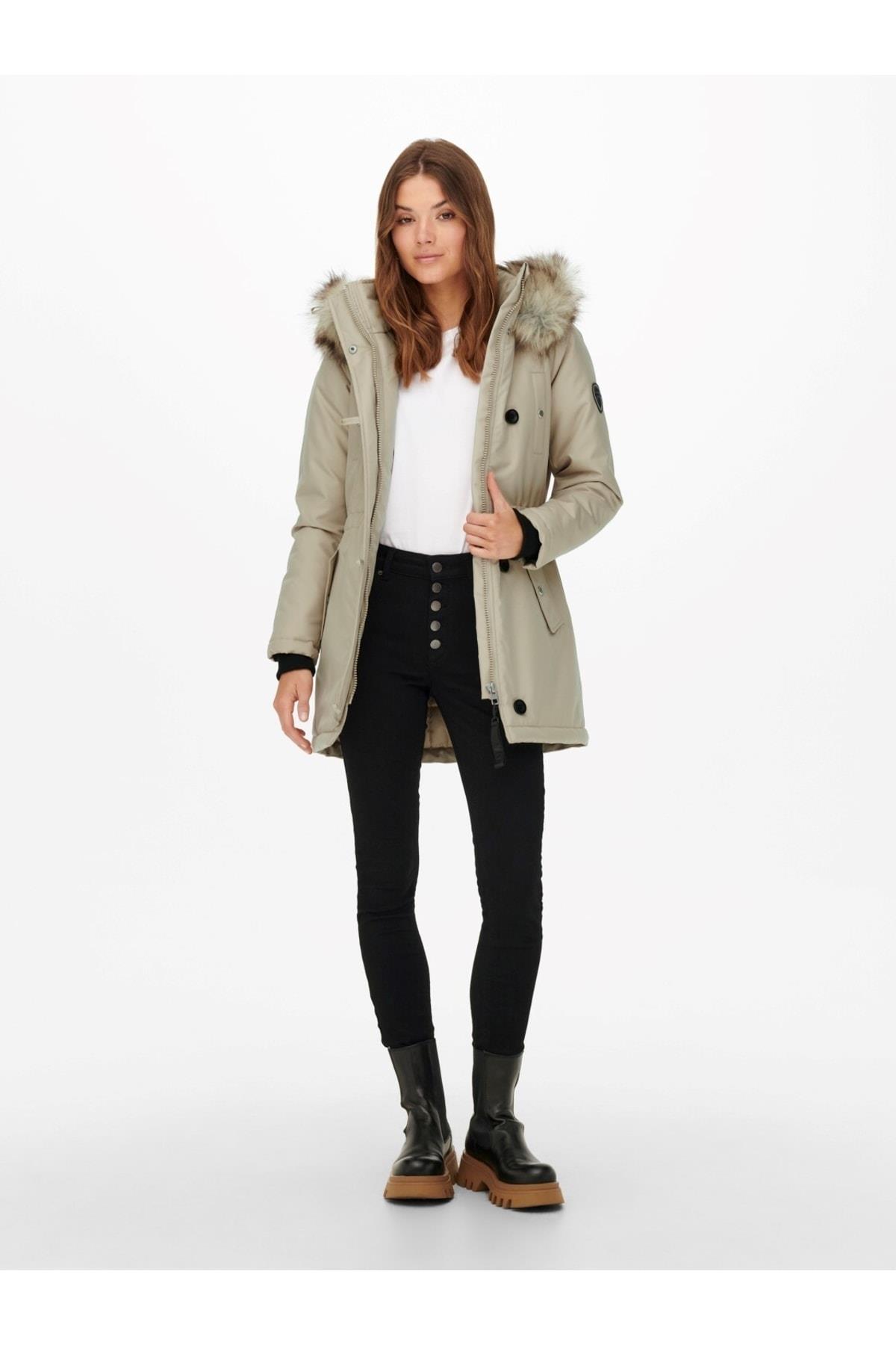 Only Kadın Kapüşonlu Uzun Mont Parka - 15213755 - Only - 15213755