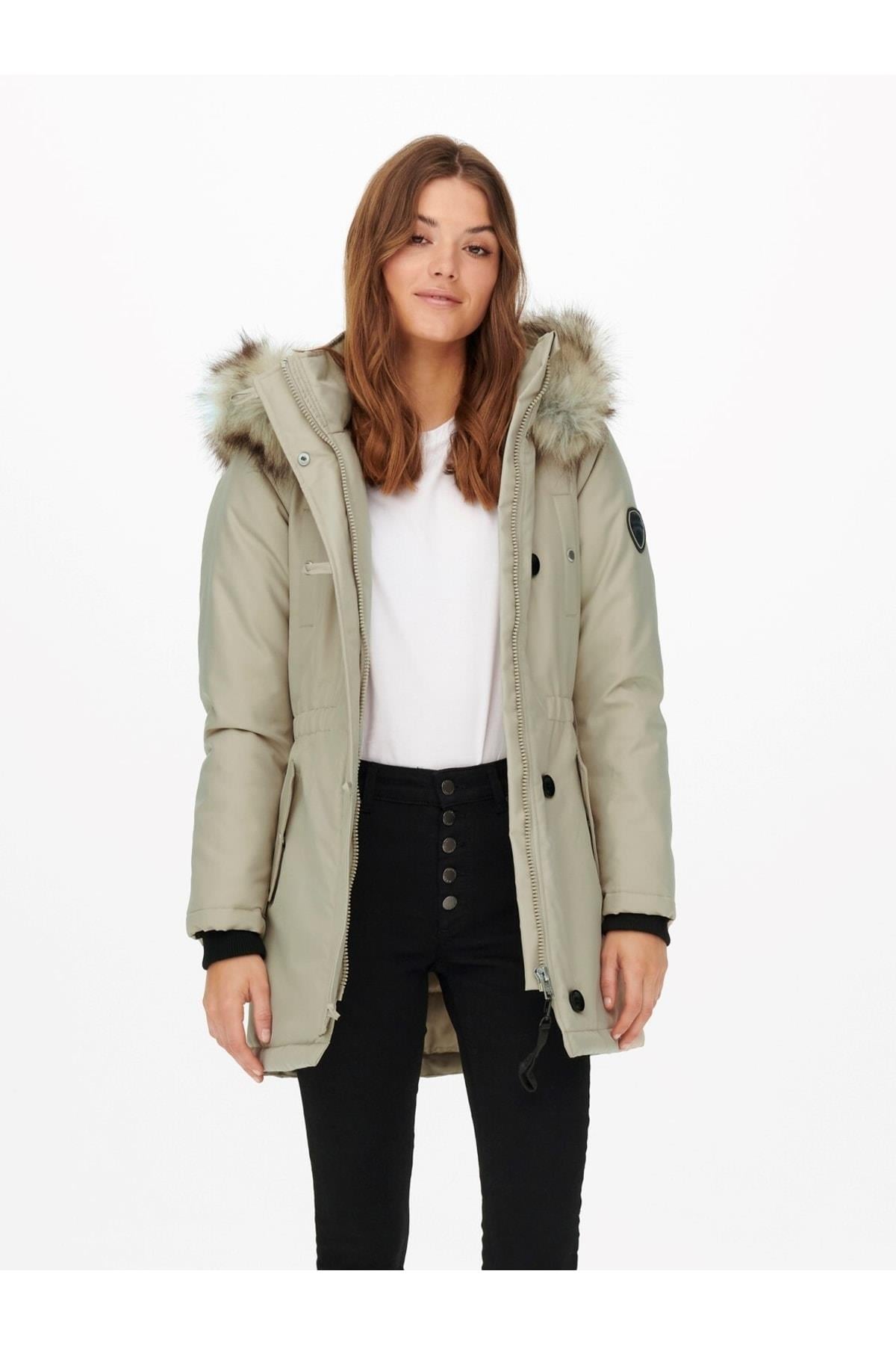 Only Kadın Kapüşonlu Uzun Mont Parka - 15213755 - Only - 15213755