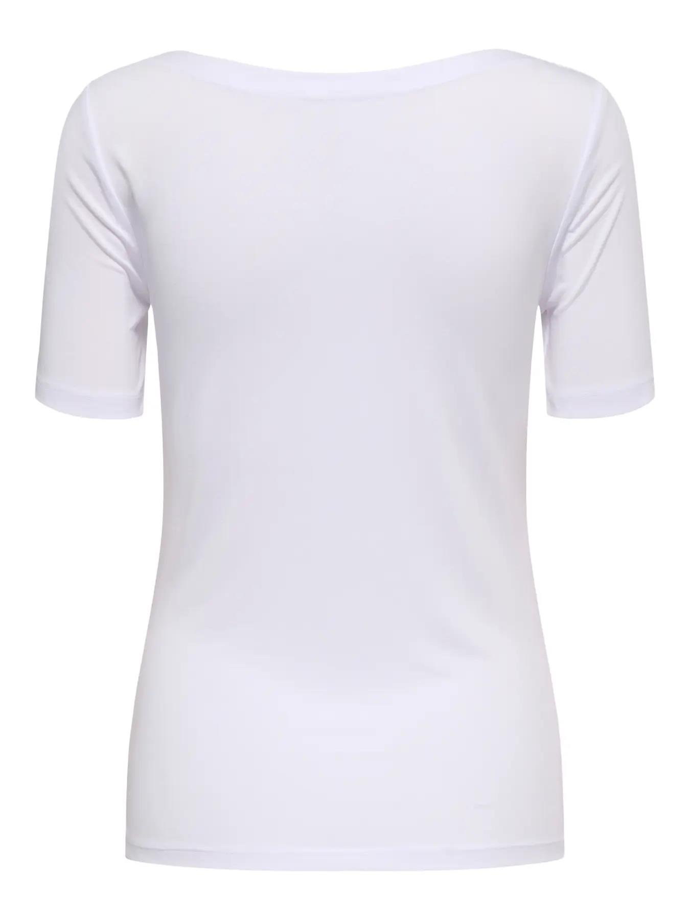 Only Kadın Kayık Yaka Beyaz T-Shirt - 15367559 - Only - 15367559-2
