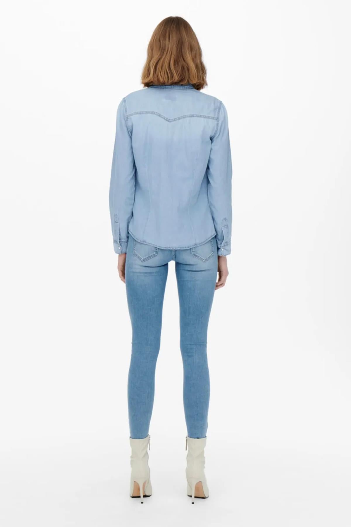 Only Kadın Kot Gömlek ONLROCK DNM SHIRT - 15236387 - Only - 15236387