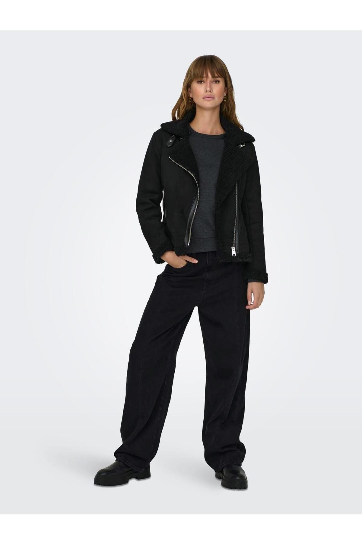Only Kadın Kürklü Süet Deri Mont - 15304775 - Only - 15304775