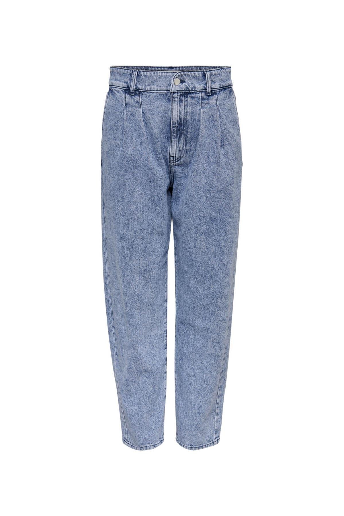 Only Kadın Mavi Açık Mavi Pili Detaylı Havuç Pantolon Carrot Jean 15200166  - Only - 15200166