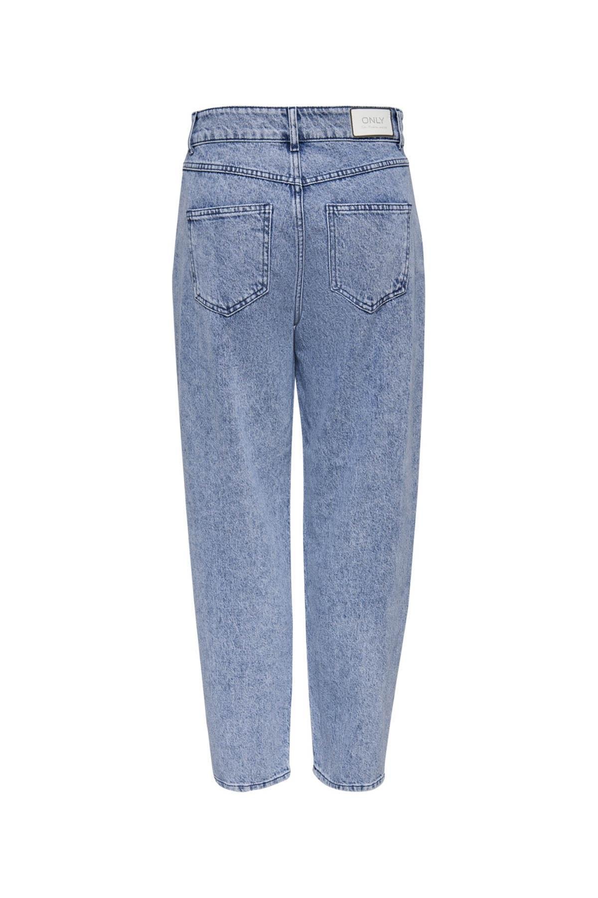 Only Kadın Mavi Açık Mavi Pili Detaylı Havuç Pantolon Carrot Jean 15200166  - Only - 15200166