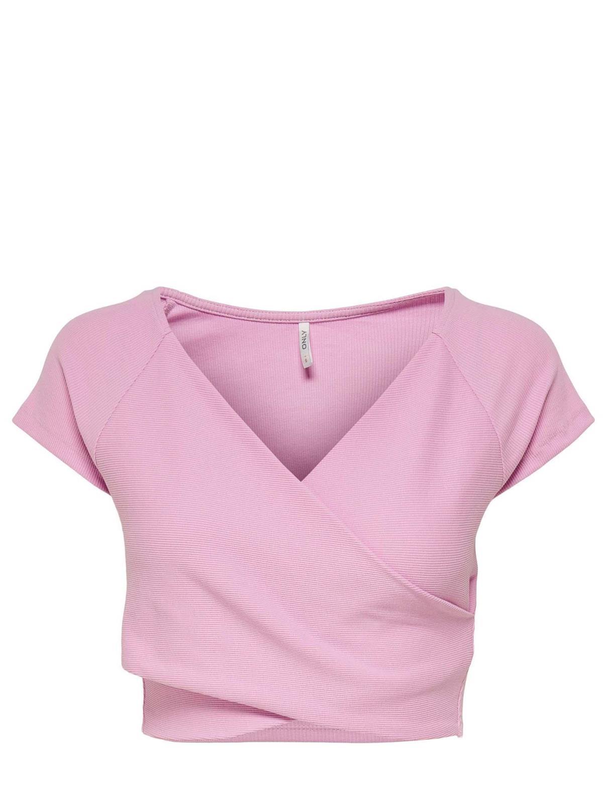 Only Kadın Mavi ve Pembe Short Top Çapraz Crop - 15230889 - Only - 15230889-1