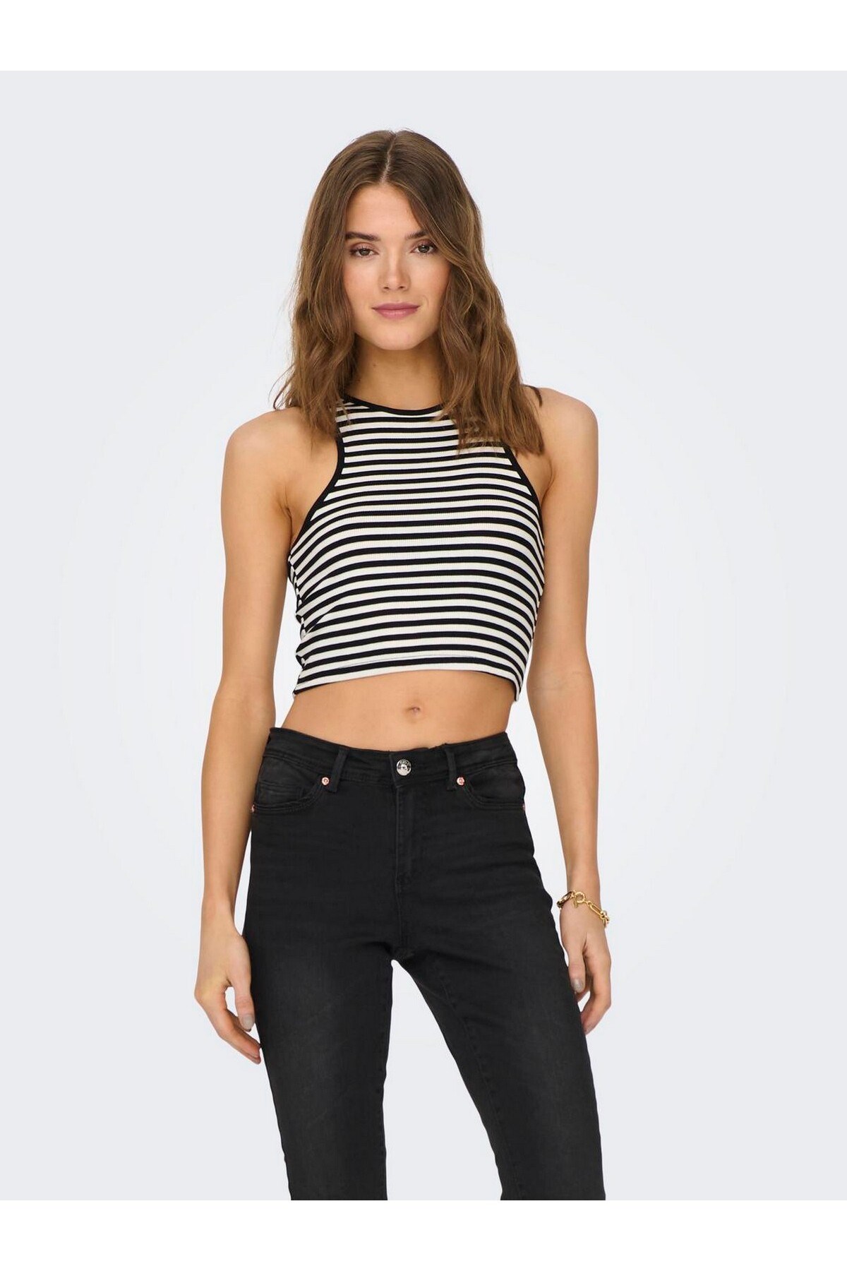 ONLY KADIN Onlbelia S/L Kadın SİYAH BEYAZ ÇİZGİLİ Bluz 15289846  - Only - 15289846