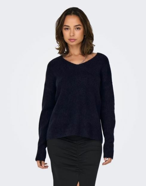 ONLY KADIN ONLCAMILLA V-NECK L/S LACİVERT KAZAK - 15204588 - Only - 15204588-L
