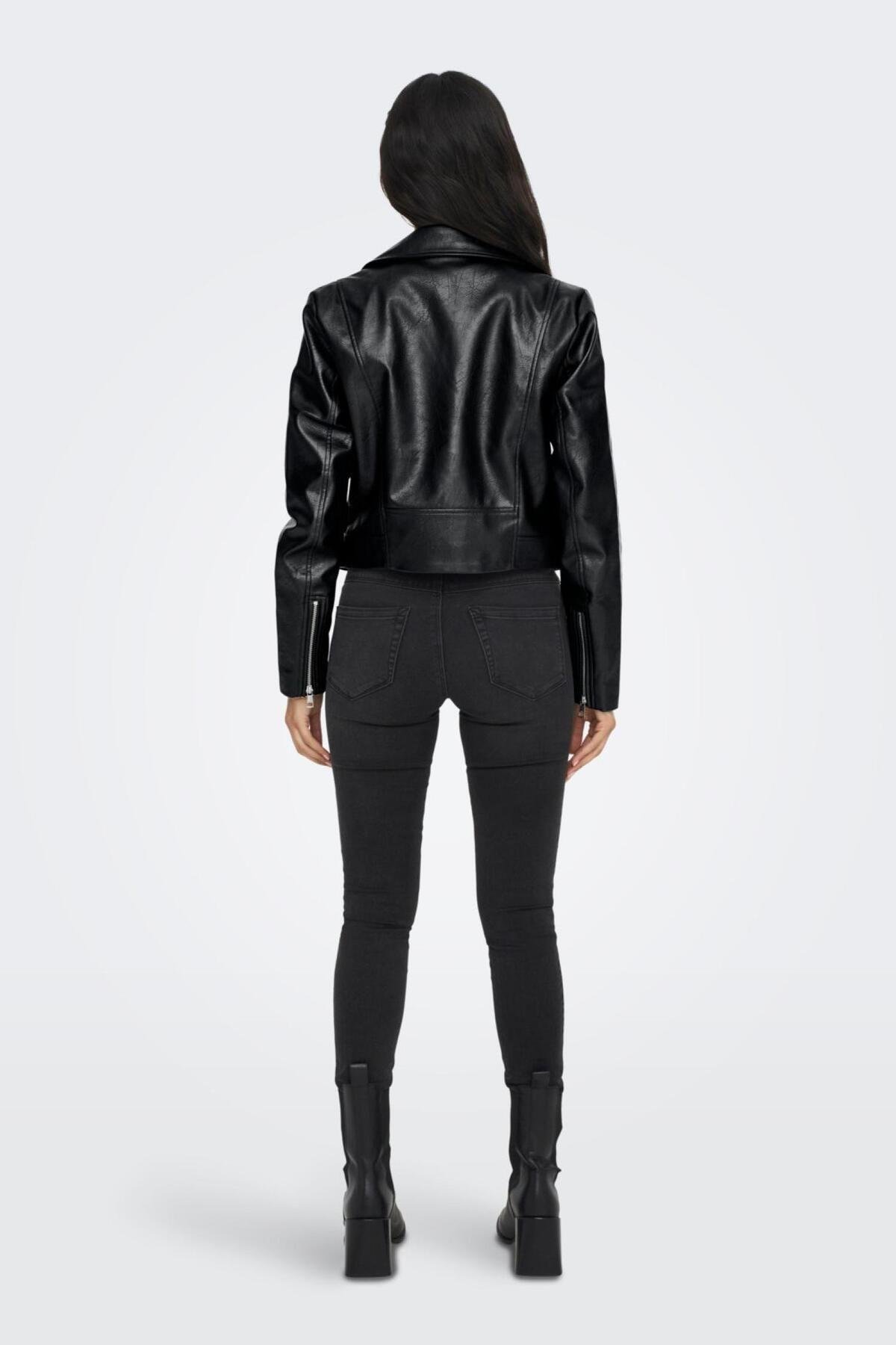 Only Kadın Onlnewvera Faux Leather Biker Kadın Deri Ceket - 15296592 - Only - 15296592