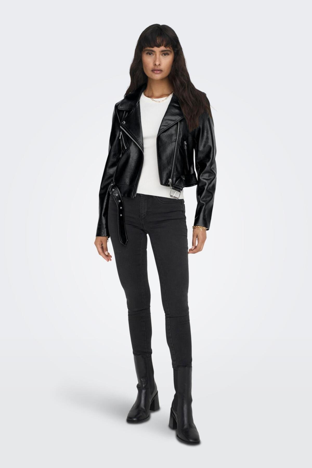 Only Kadın Onlnewvera Faux Leather Biker Kadın Deri Ceket - 15296592 - Only - 15296592