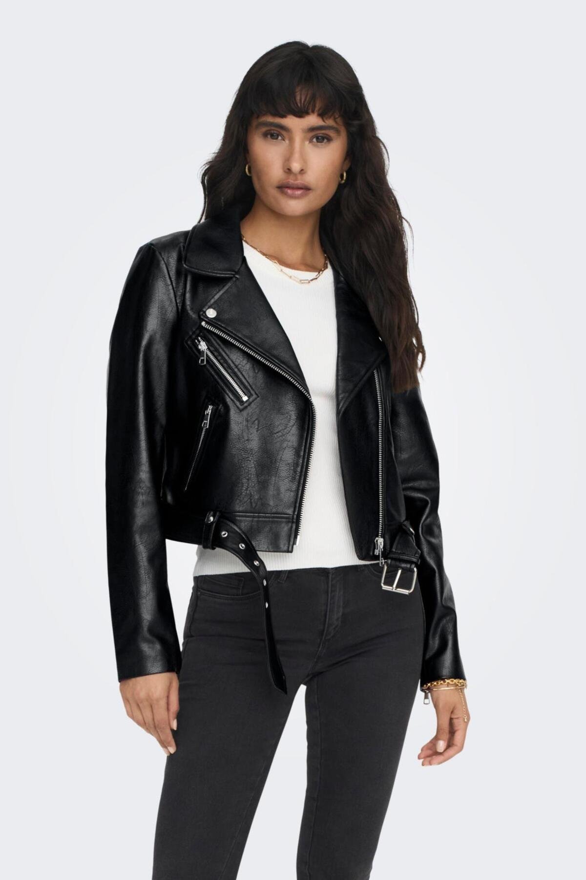 Only Kadın Onlnewvera Faux Leather Biker Kadın Deri Ceket - 15296592 - Only - 15296592